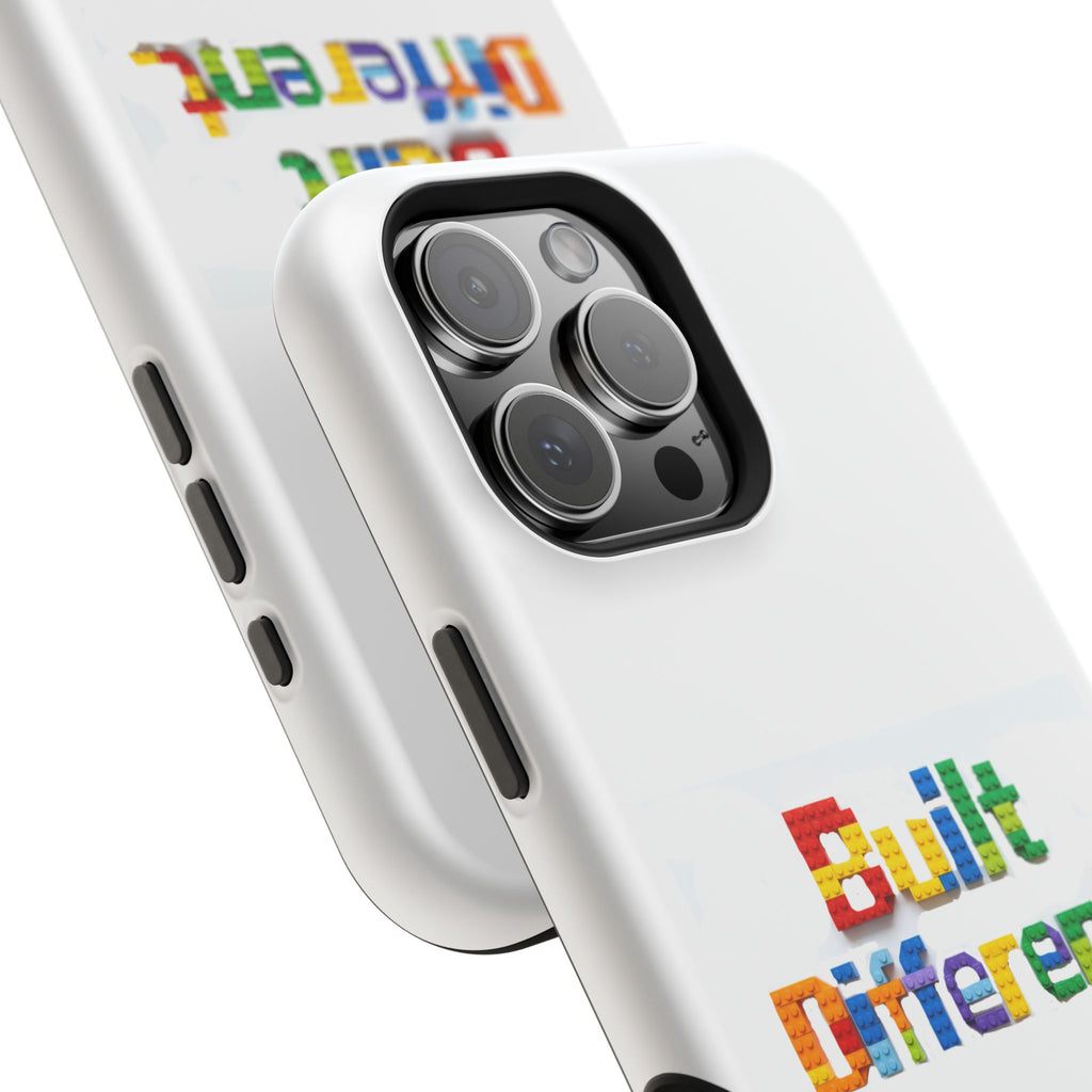 iPhone Case — "Built Different" Color Block Brick Design Magnetic Impact-Resistant Case