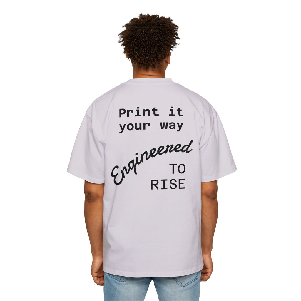 Built Different Metallic Red Logo Tee — Men's Oversized Shirt