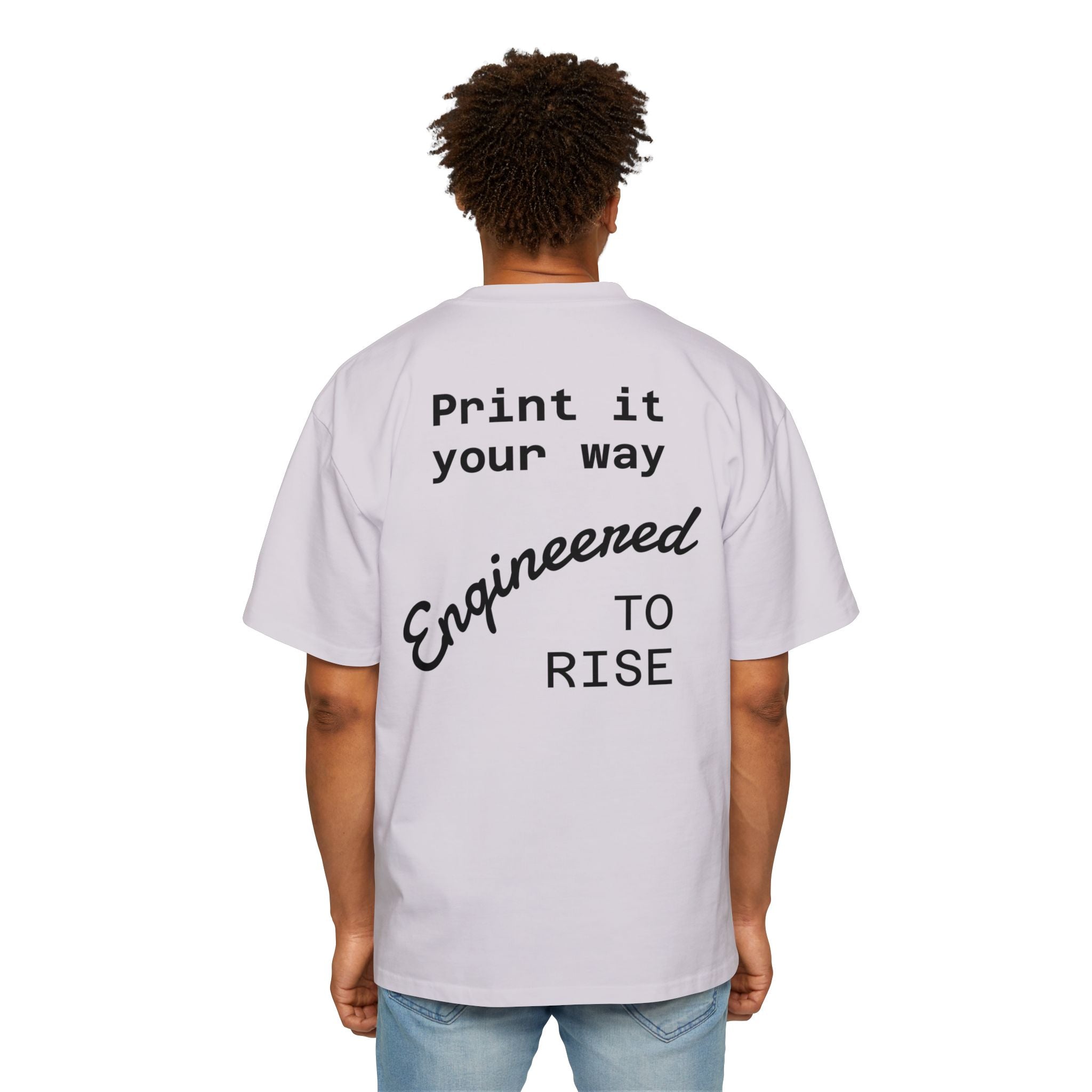 Built Different Metallic Red Logo Tee — Men's Oversized Shirt