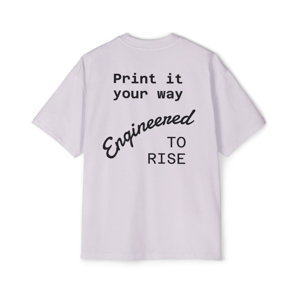 Built Different Metallic Red Logo Tee — Men's Oversized Shirt