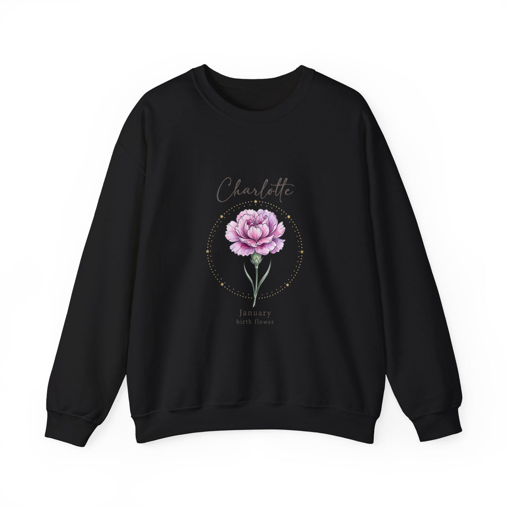 January Peony Birth Flower Sweatshirt | Personalized Botanical Watercolor