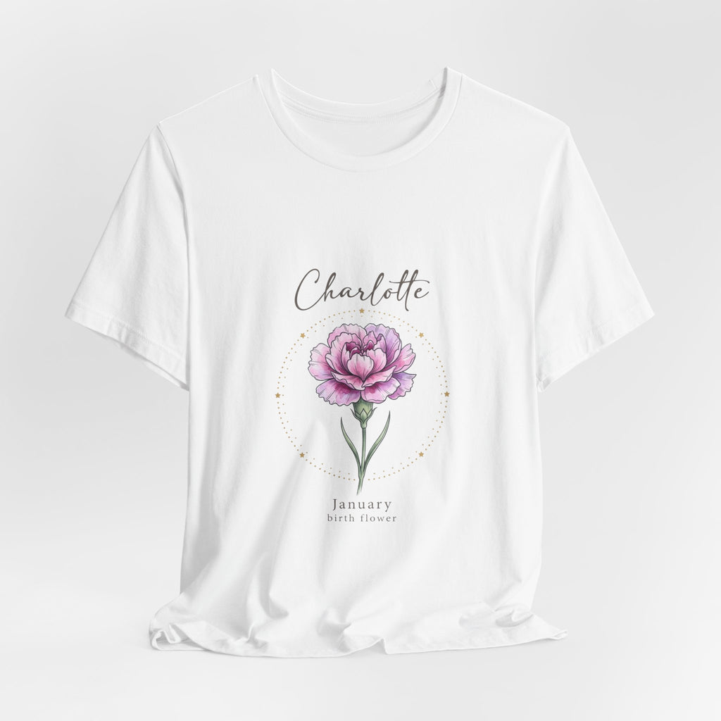 January Peony Birth Flower Tee |  personalized name