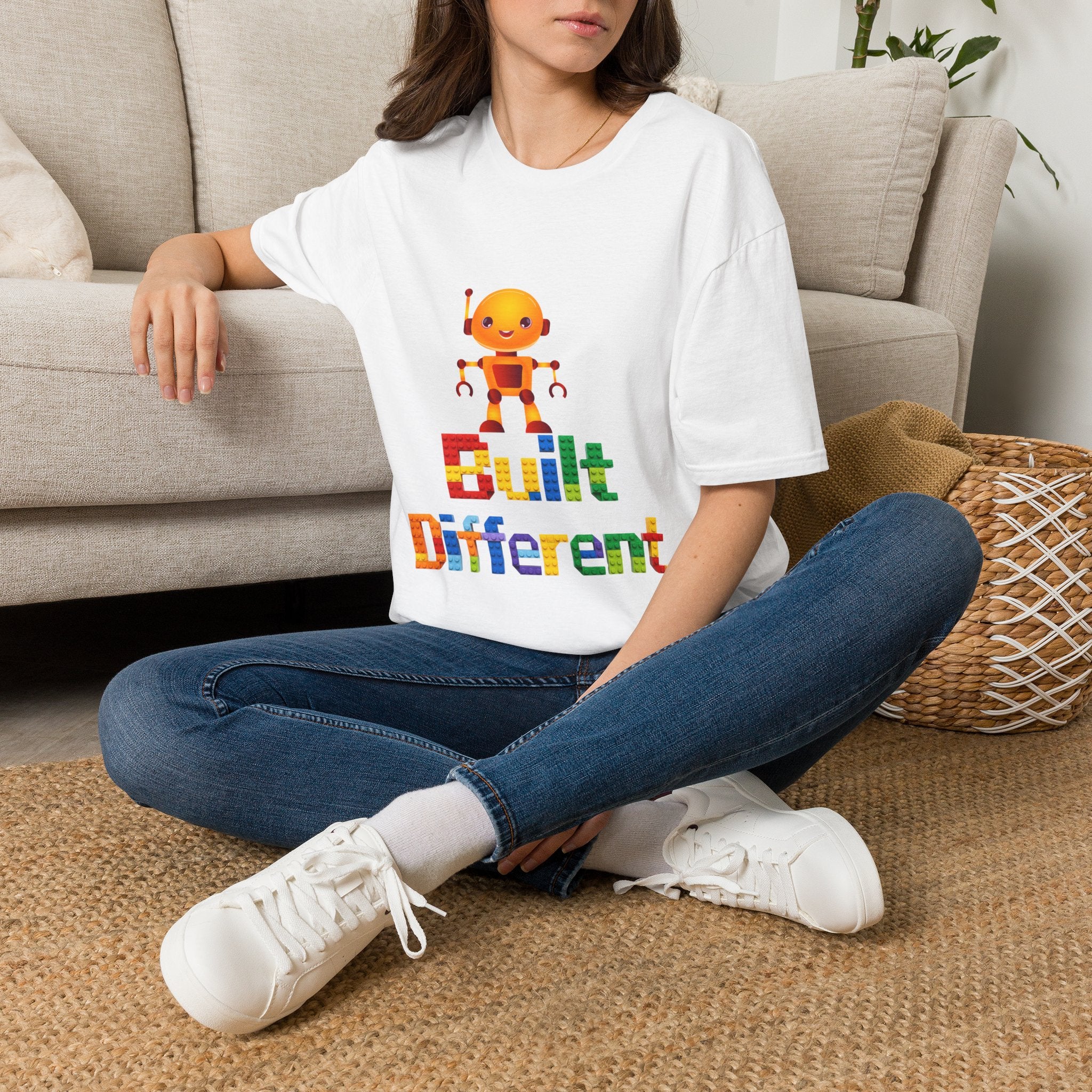 T-Shirt — Built Different Robot Graphic Tee