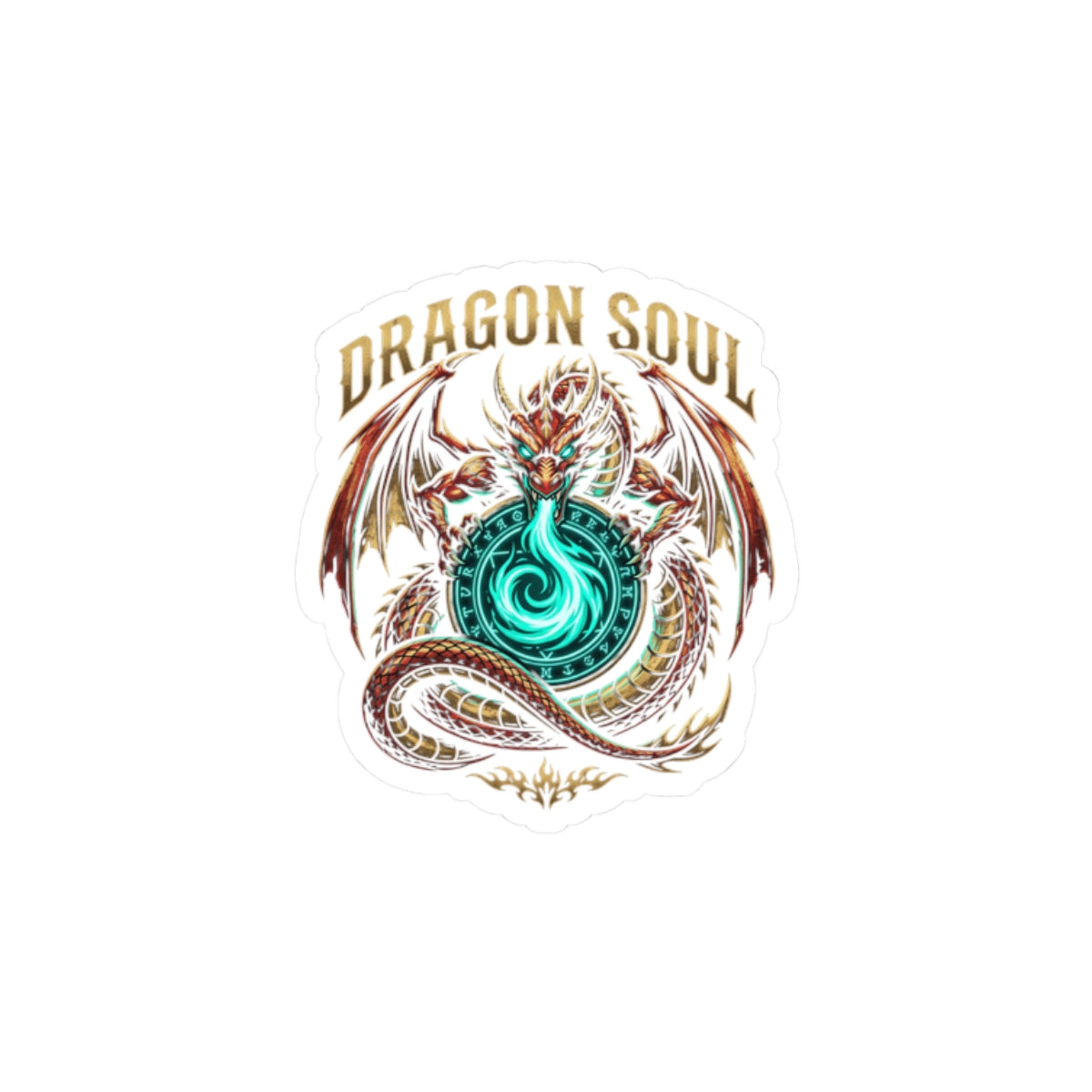 Dragon Soul sticker | dragon, fantasy art, mythical creature, tattoo style