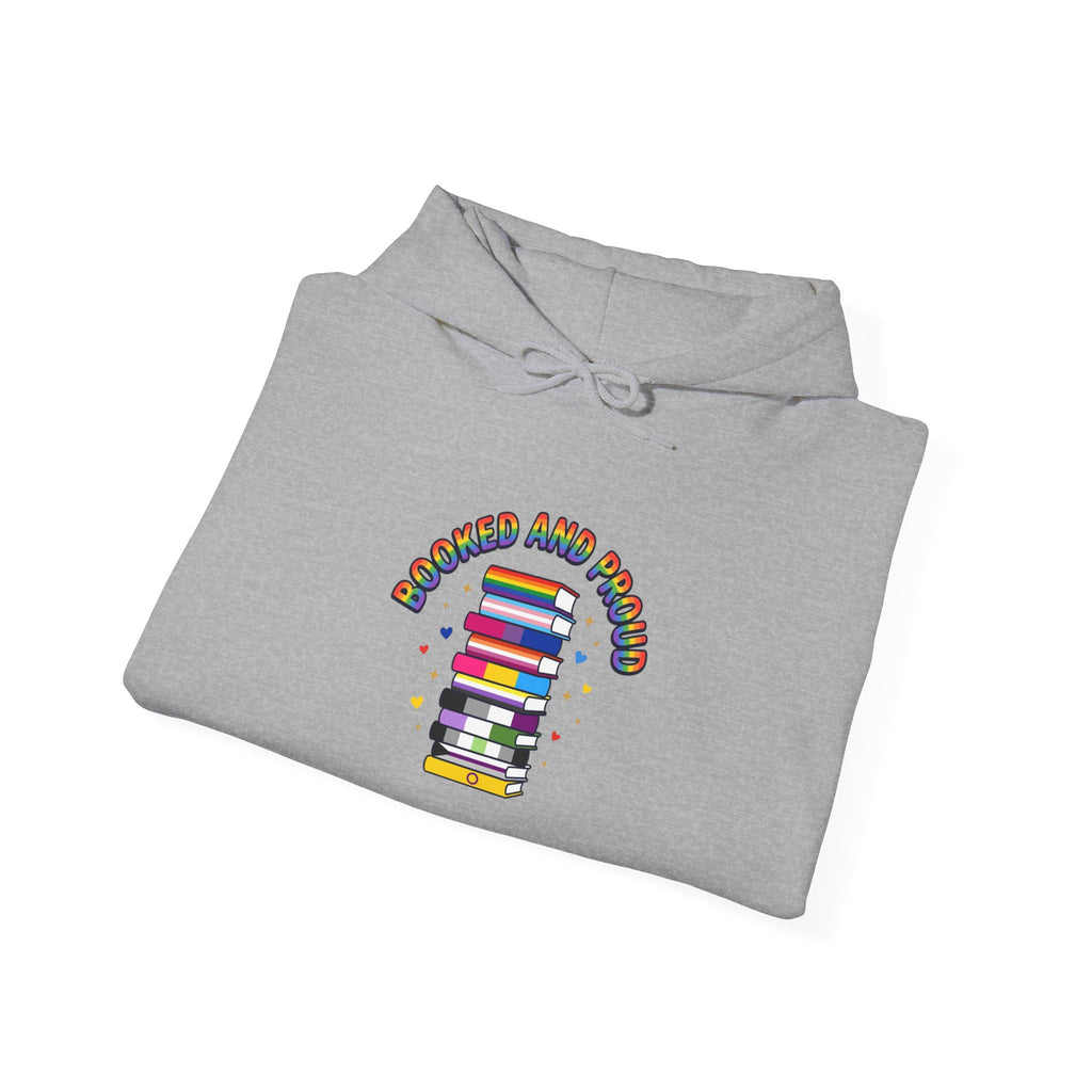 Pride Reads Hoodie | LGBTQ+ queer joy, pastel rainbow bookstack