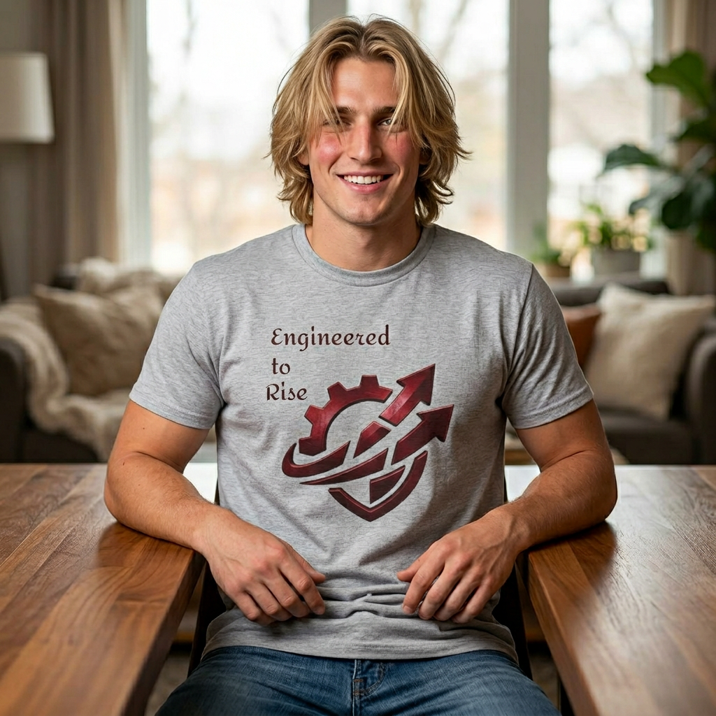 Engineered to Rise T-Shirt — "Built Different" Motivational Tech Tee