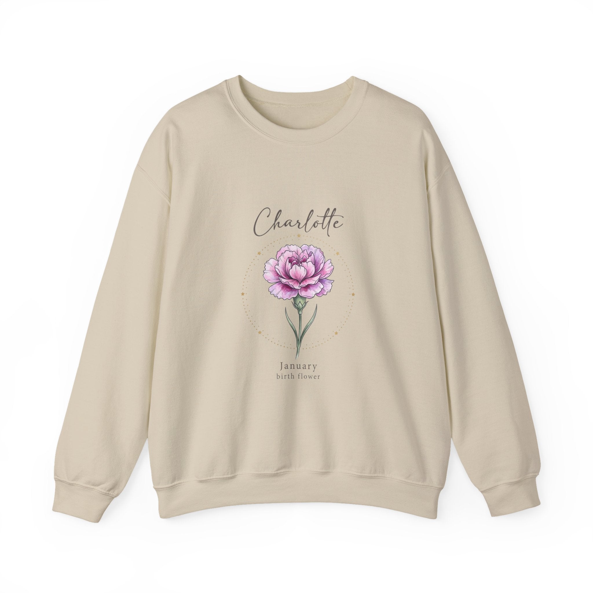 January Peony Birth Flower Sweatshirt | Personalized Botanical Watercolor