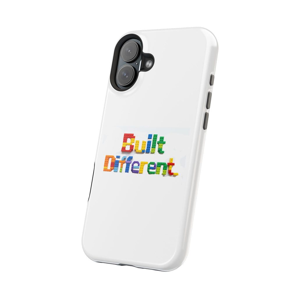 iPhone Case — "Built Different" Color Block Brick Design Magnetic Impact-Resistant Case