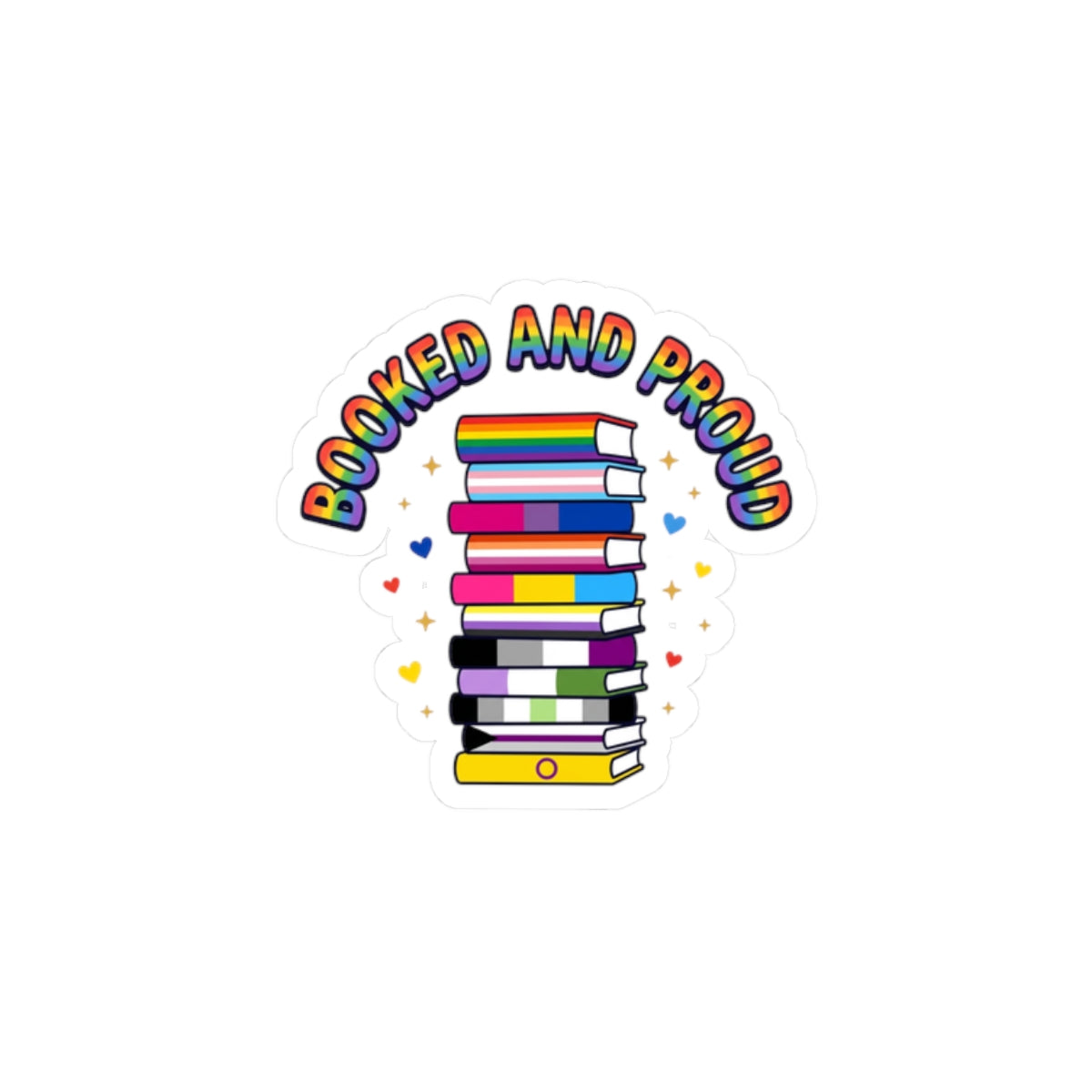 Booked and Proud Kiss-Cut Stickers | Pride, LGBTQ+ Queer Joy