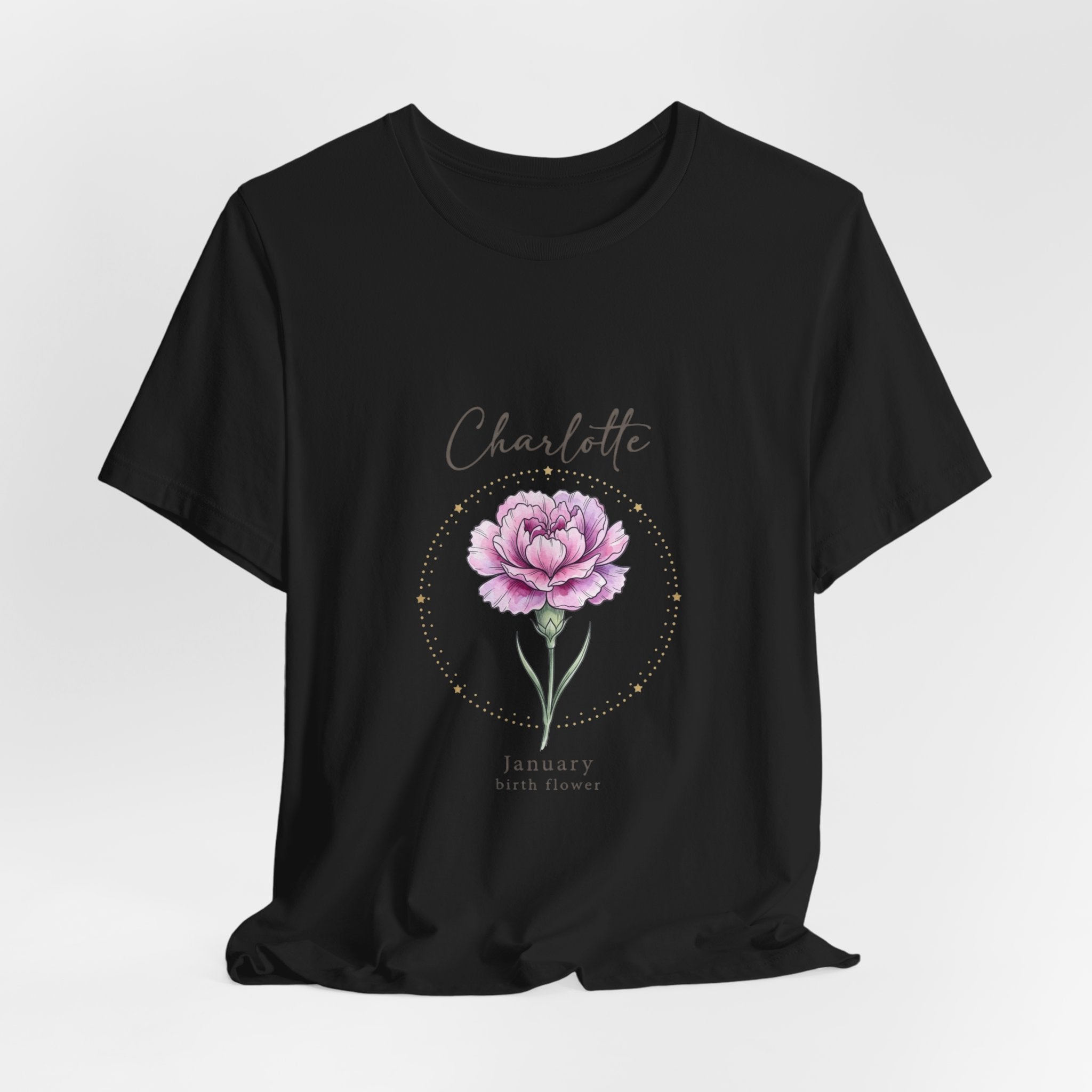January Peony Birth Flower Tee |  personalized name