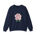 June Rose Birth Month Crewneck, Botanical Watercolor, Personalized Name