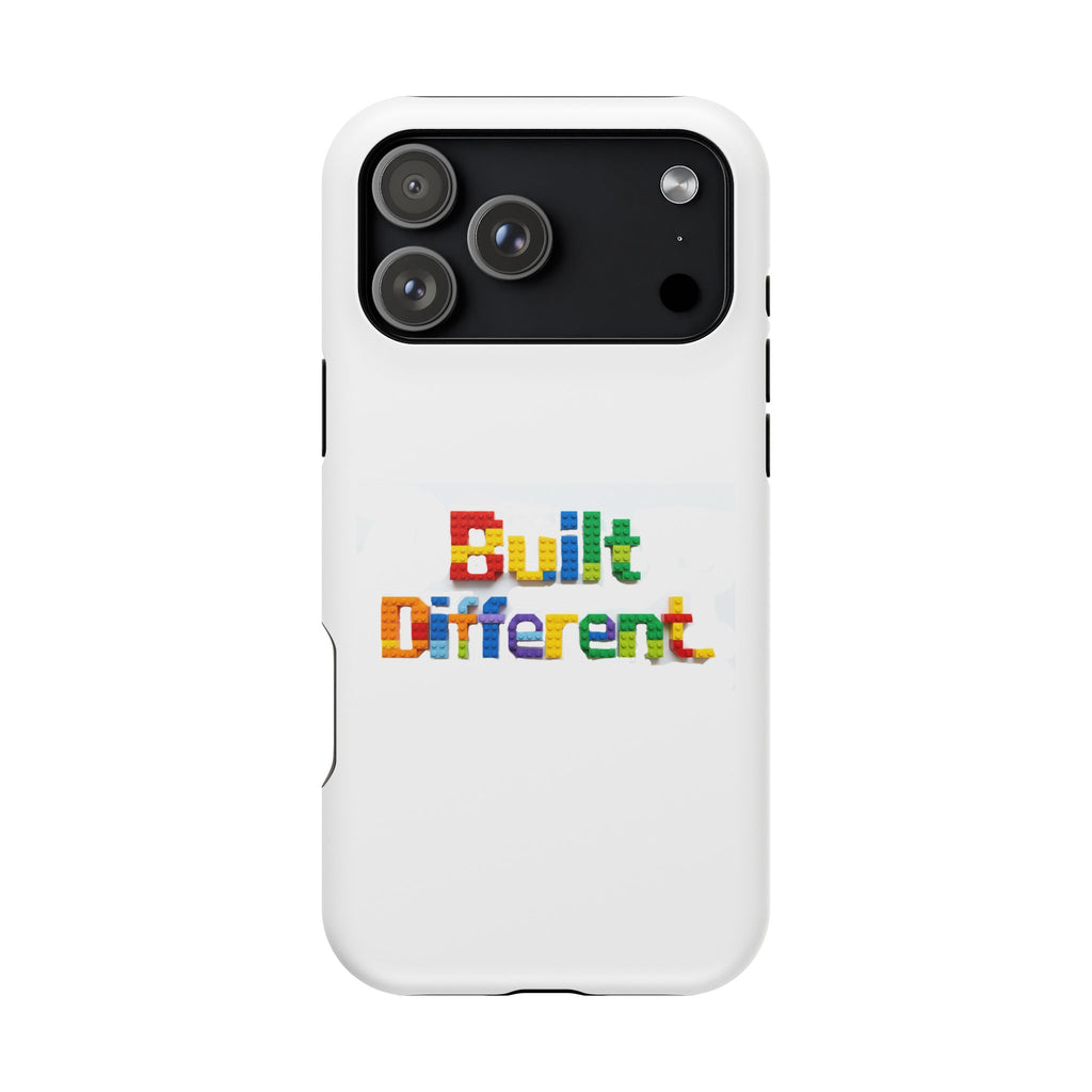 iPhone Case — "Built Different" Color Block Brick Design Magnetic Impact-Resistant Case