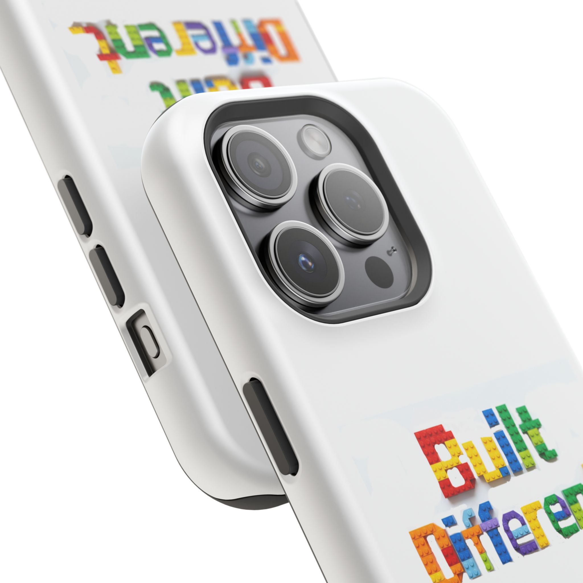 iPhone Case — "Built Different" Color Block Brick Design Magnetic Impact-Resistant Case