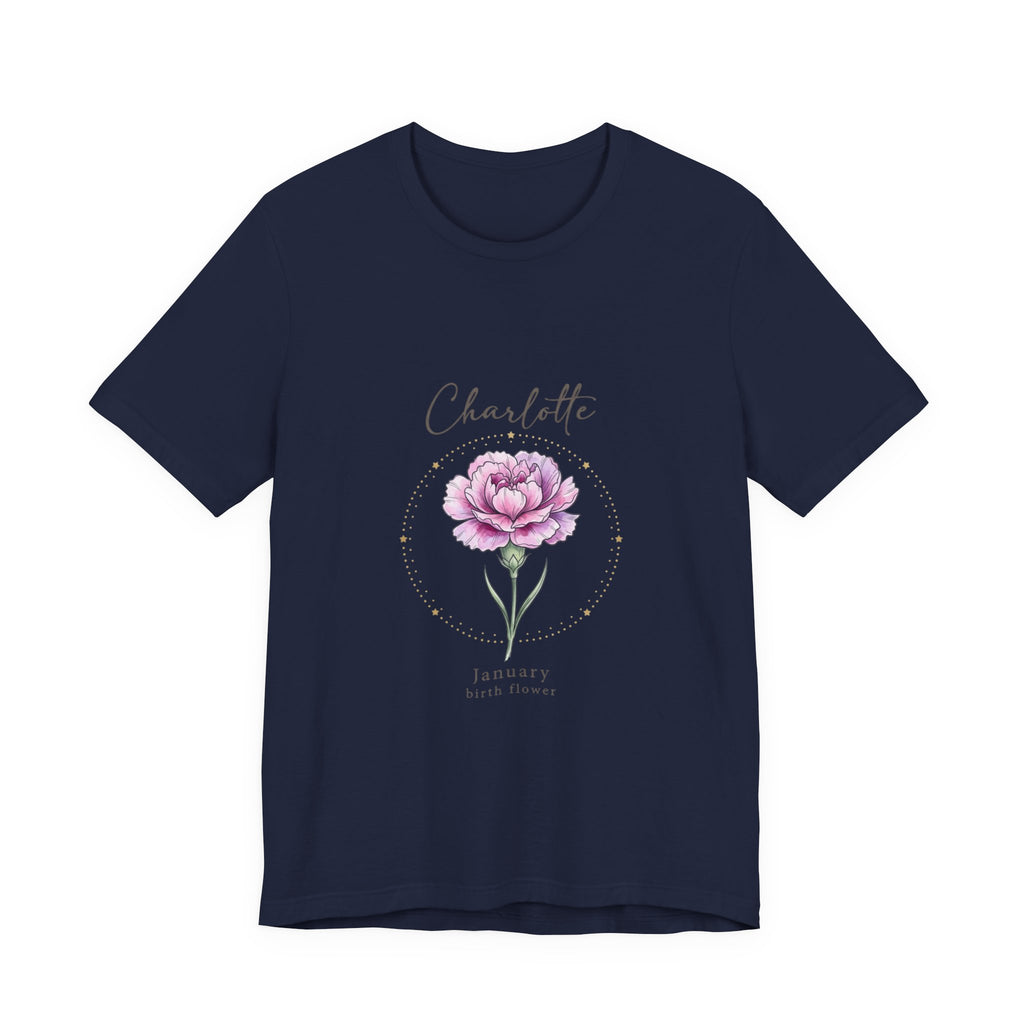 January Peony Birth Flower Tee |  personalized name