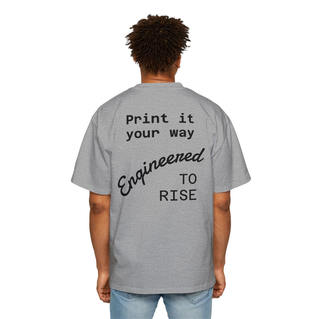 Built Different Metallic Red Logo Tee — Men's Oversized Shirt