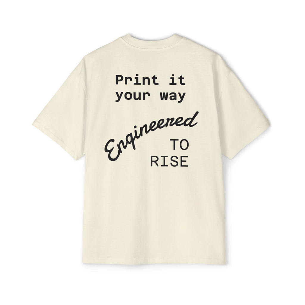 Built Different Metallic Red Logo Tee — Men's Oversized Shirt