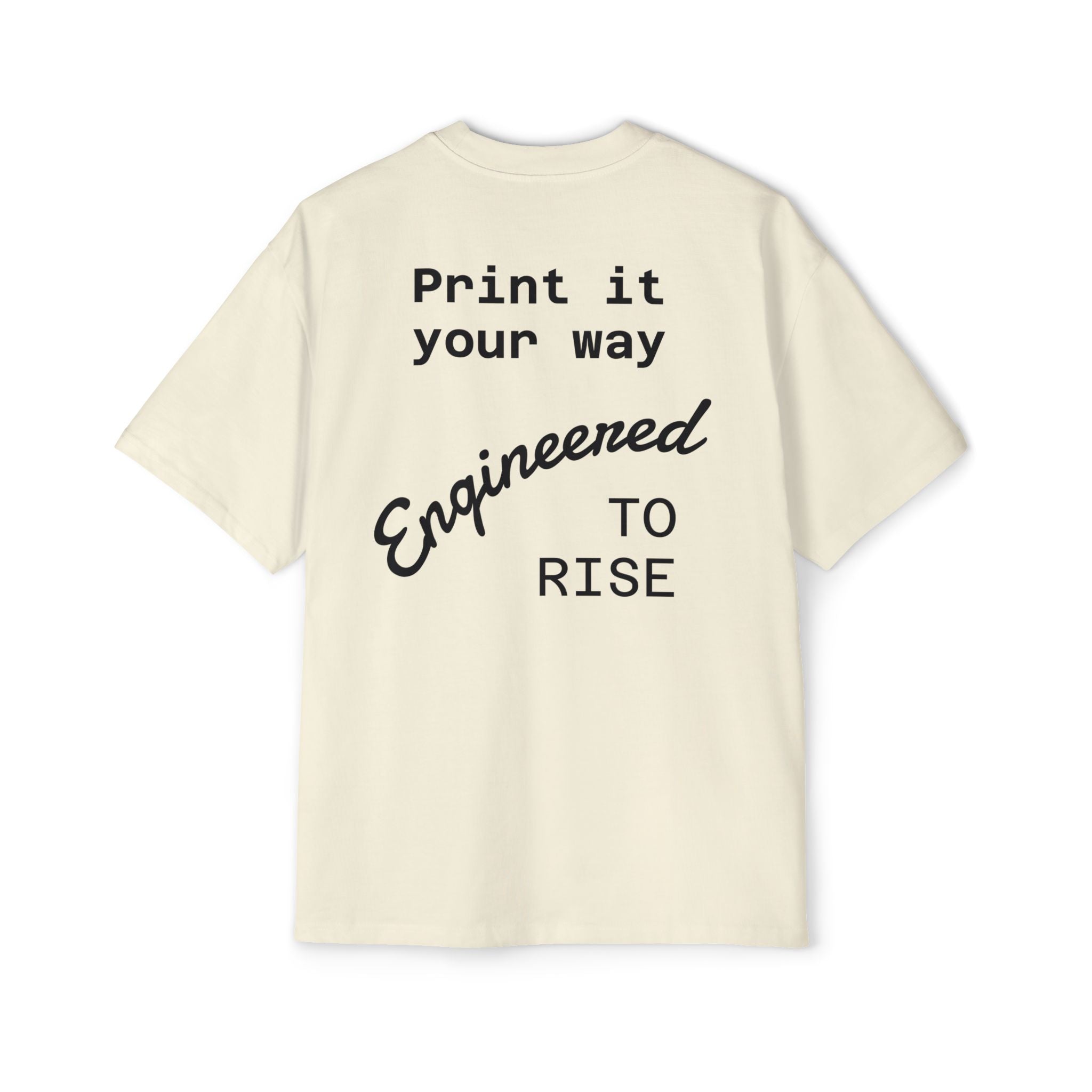 Built Different Metallic Red Logo Tee — Men's Oversized Shirt
