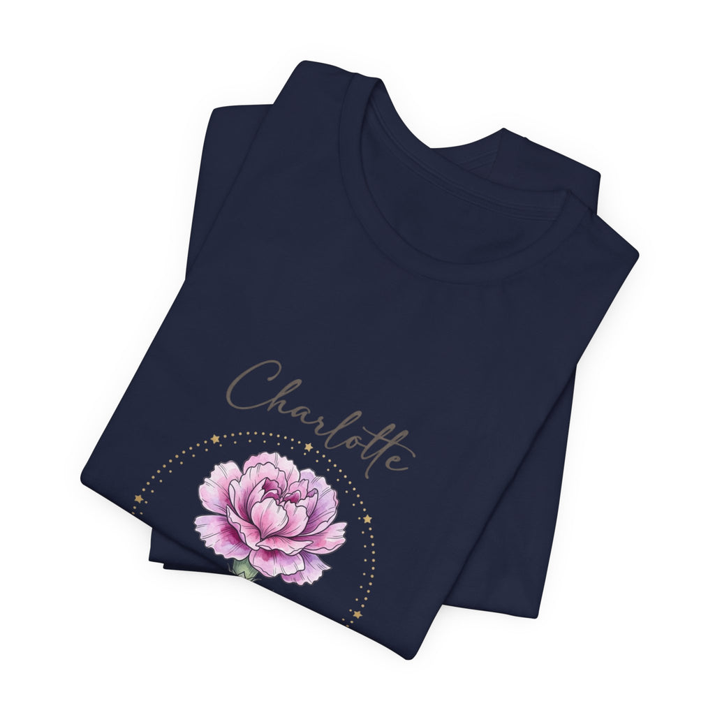 January Peony Birth Flower Tee |  personalized name