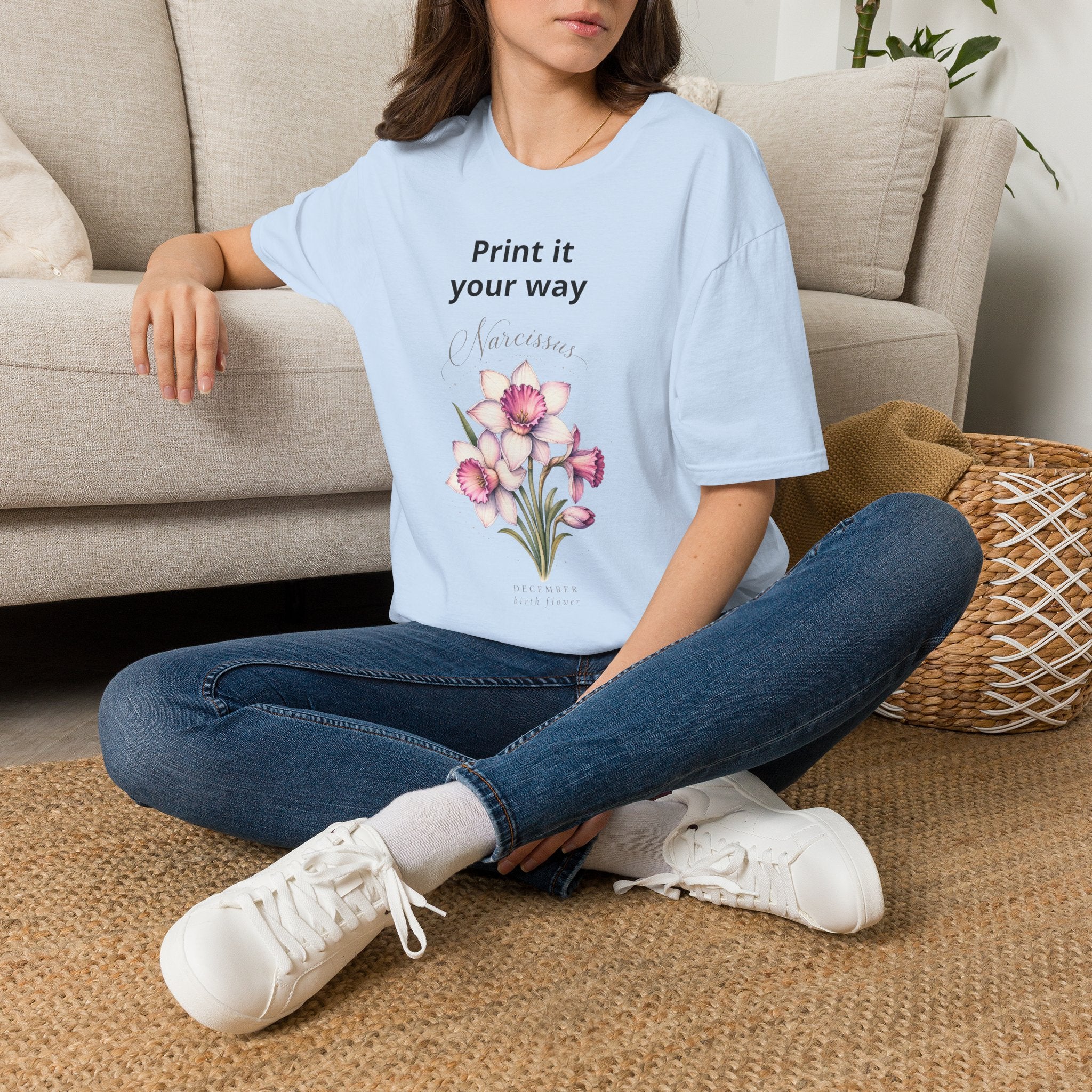 December Birth Flower Gift – Narcissus — Personalized Botanical Tee