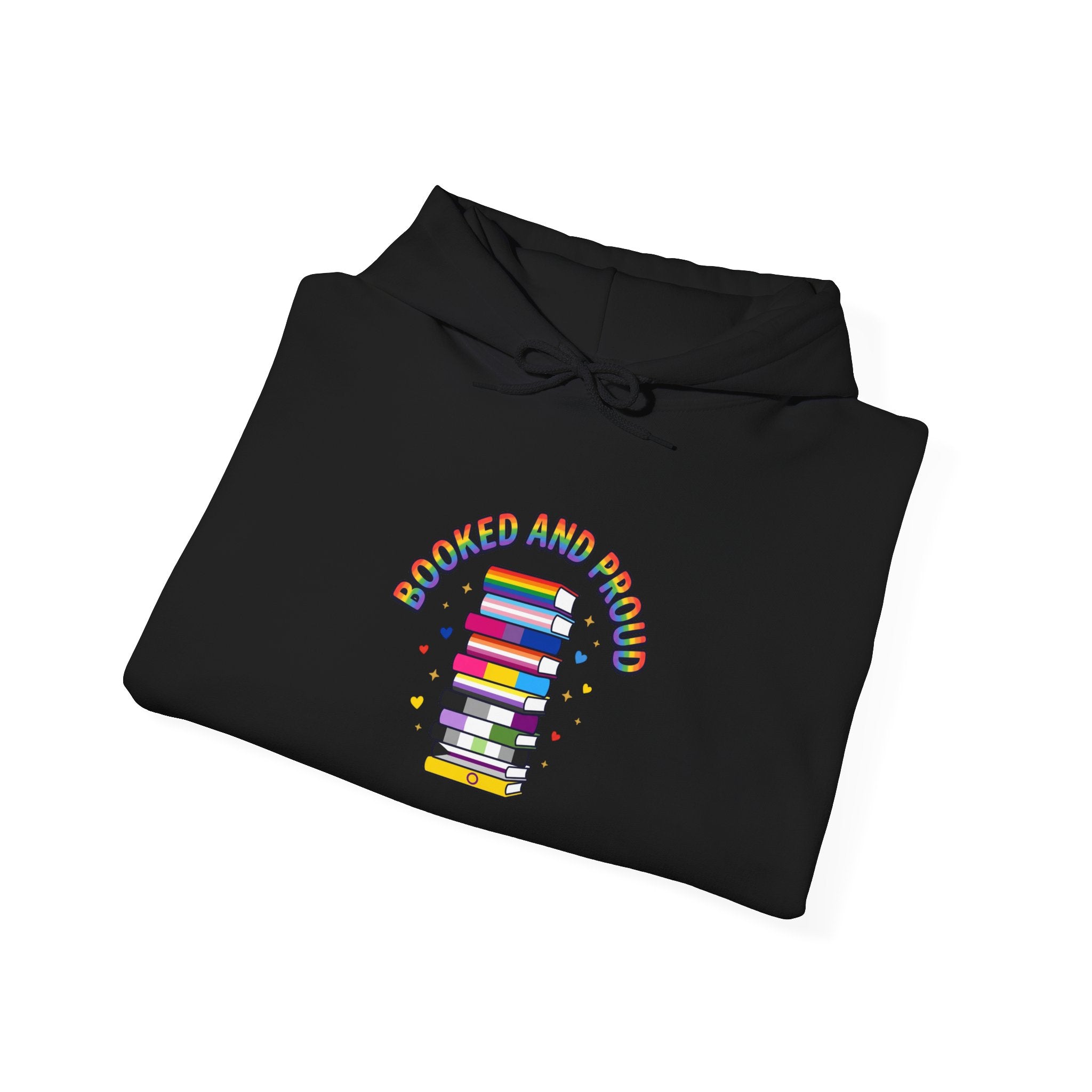 Pride Reads Hoodie | LGBTQ+ queer joy, pastel rainbow bookstack