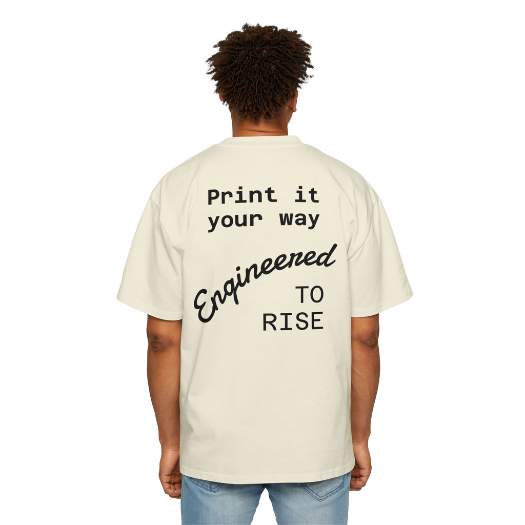 Built Different Metallic Red Logo Tee — Men's Oversized Shirt