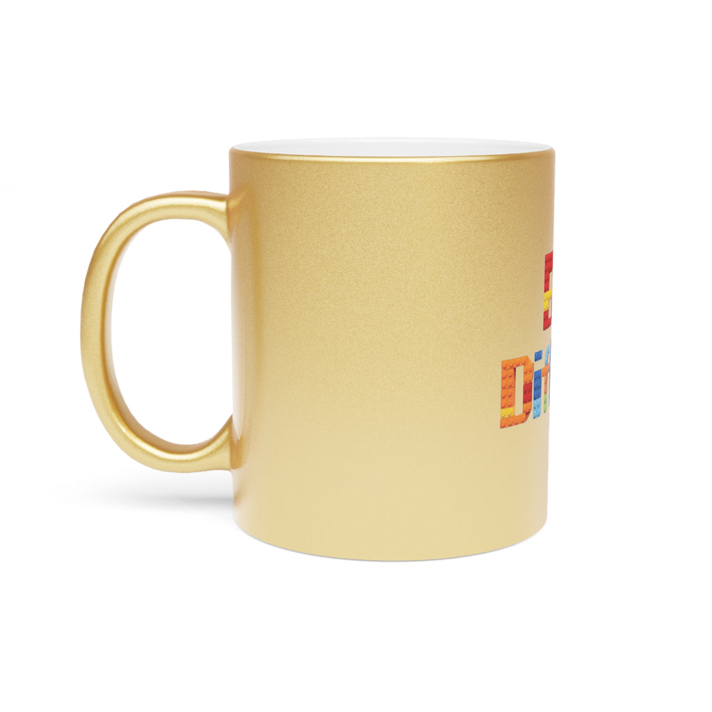 Built Different Metallic Mug — Color Brick Block Design