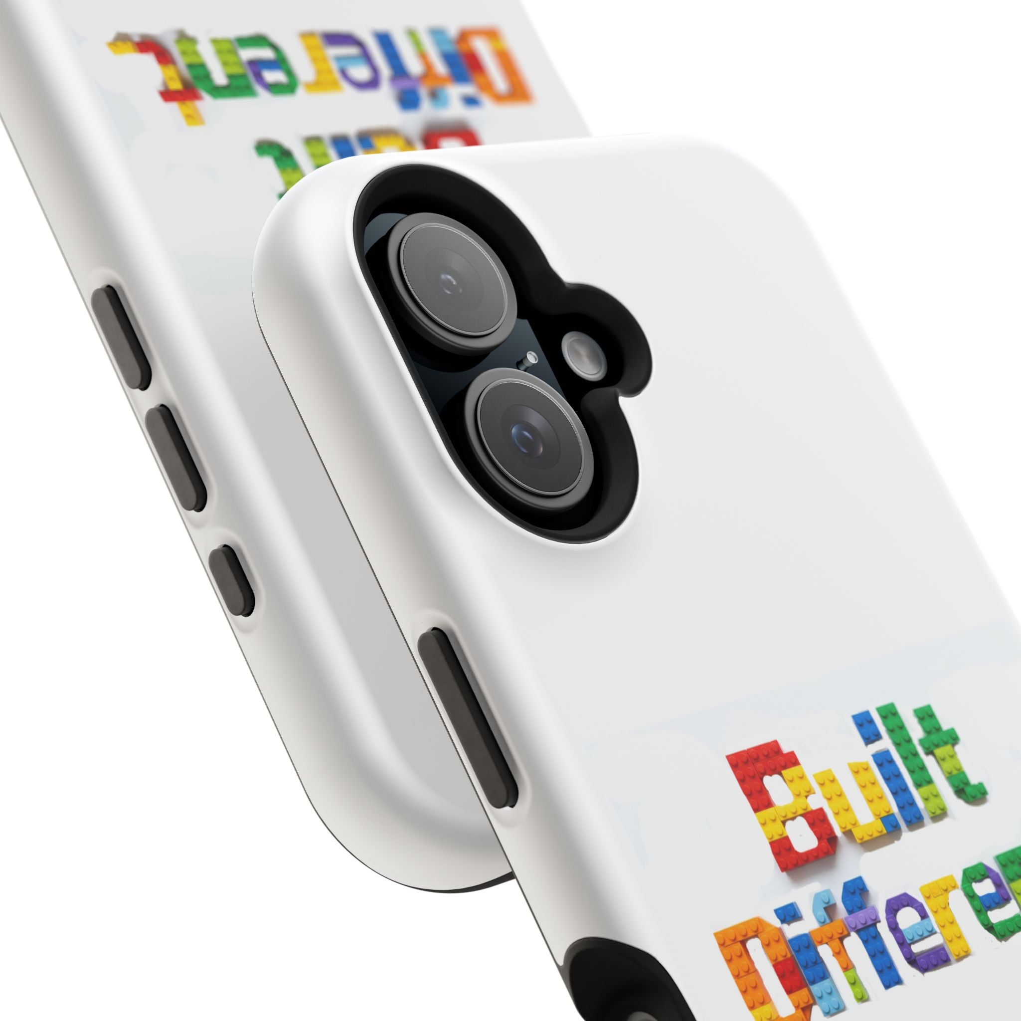 iPhone Case — "Built Different" Color Block Brick Design Magnetic Impact-Resistant Case