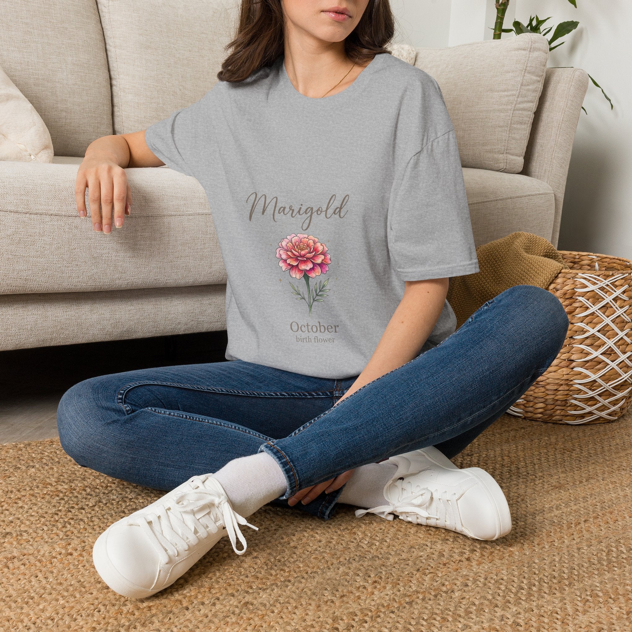 November Chrysanthemum Birth Flower T-Shirt — Elegant Watercolor Keepsake