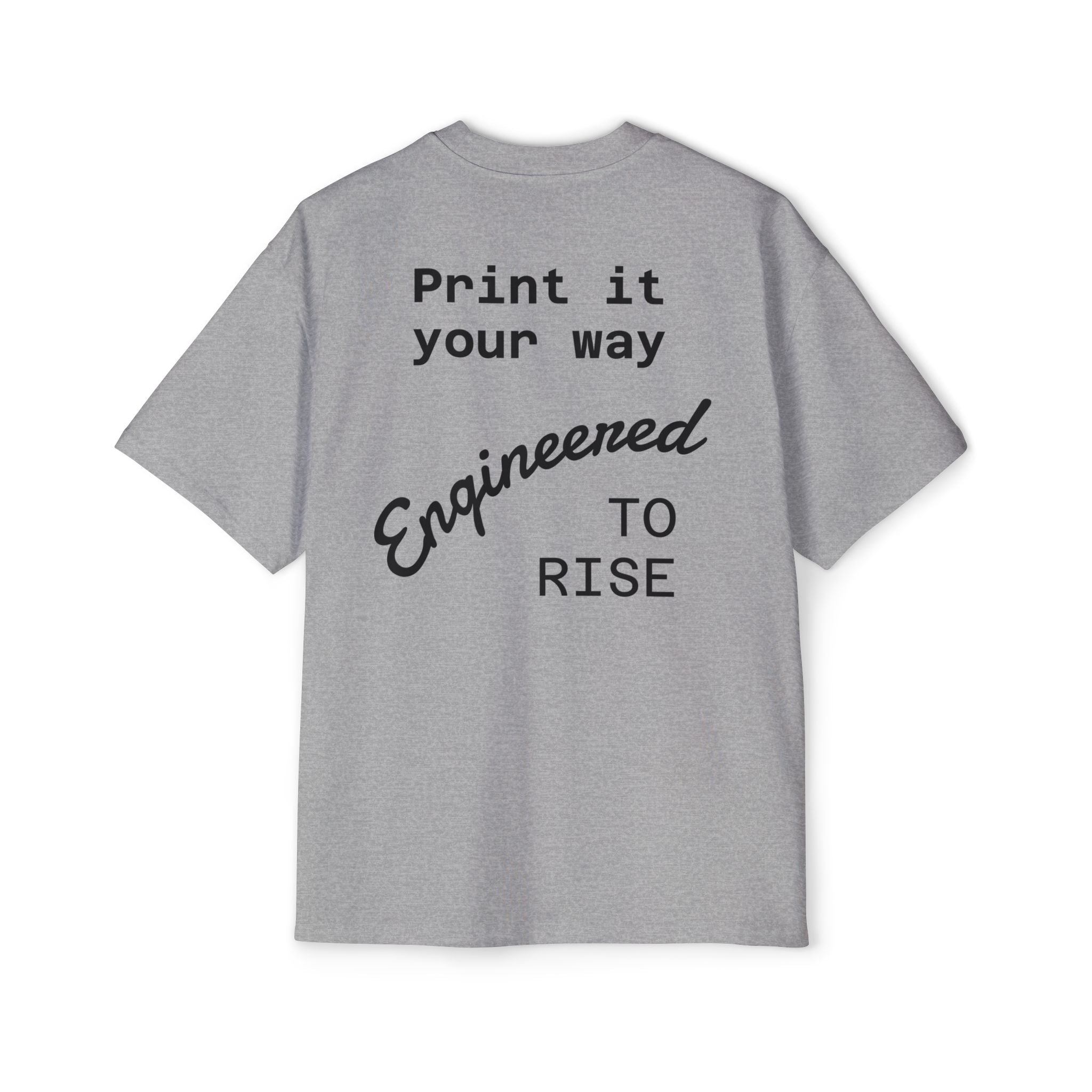 Built Different Metallic Red Logo Tee — Men's Oversized Shirt