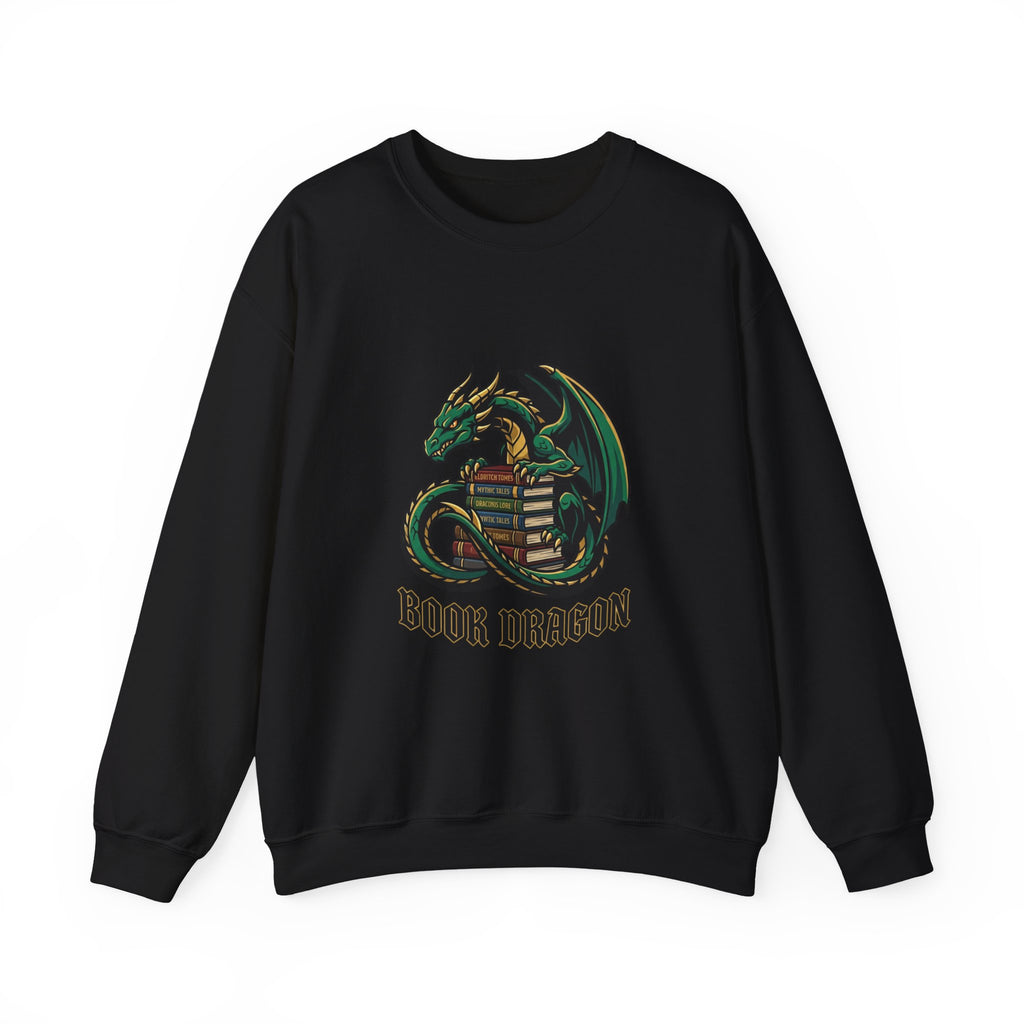 Book Dragon Crewneck Sweatshirt | dragon, fantasy art, mythical creature