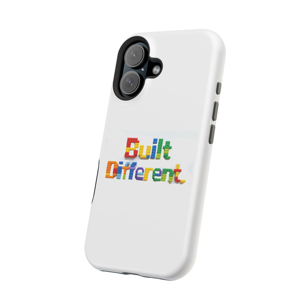 iPhone Case — "Built Different" Color Block Brick Design Magnetic Impact-Resistant Case