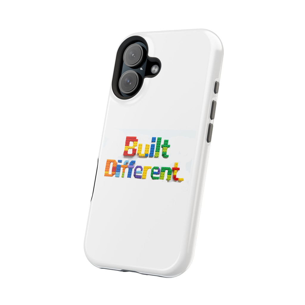 iPhone Case — "Built Different" Color Block Brick Design Magnetic Impact-Resistant Case