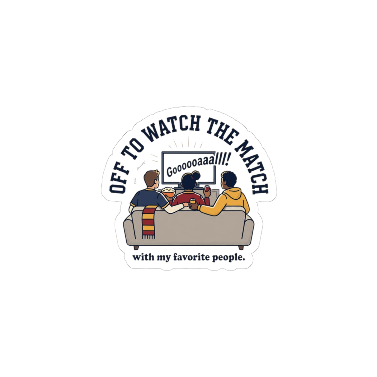 Off to Watch the Match Kiss-Cut Stickers | Soccer Watch Party, Country Colors