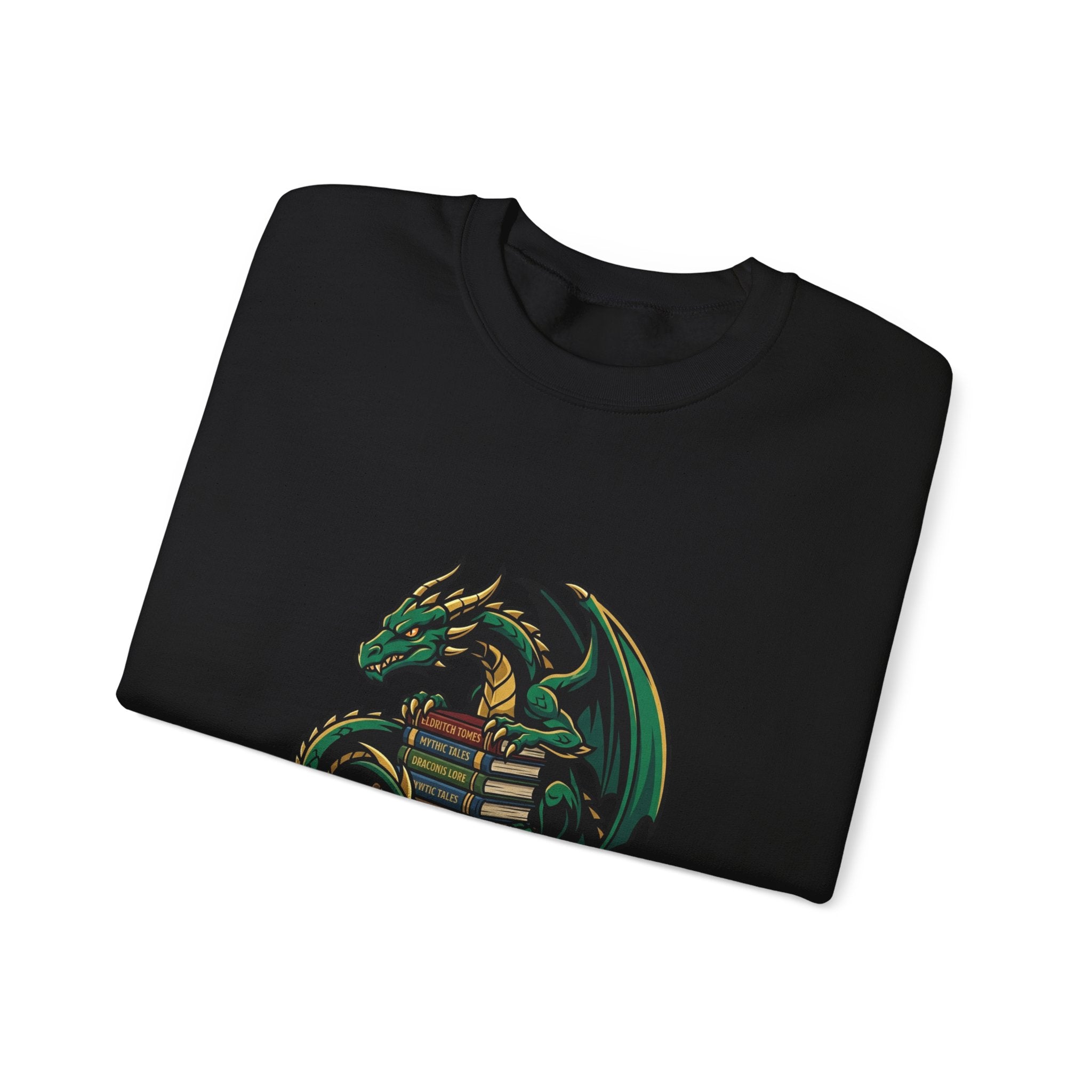 Book Dragon Crewneck Sweatshirt | dragon, fantasy art, mythical creature