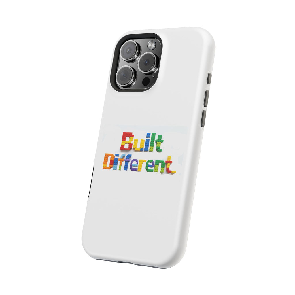 iPhone Case — "Built Different" Color Block Brick Design Magnetic Impact-Resistant Case