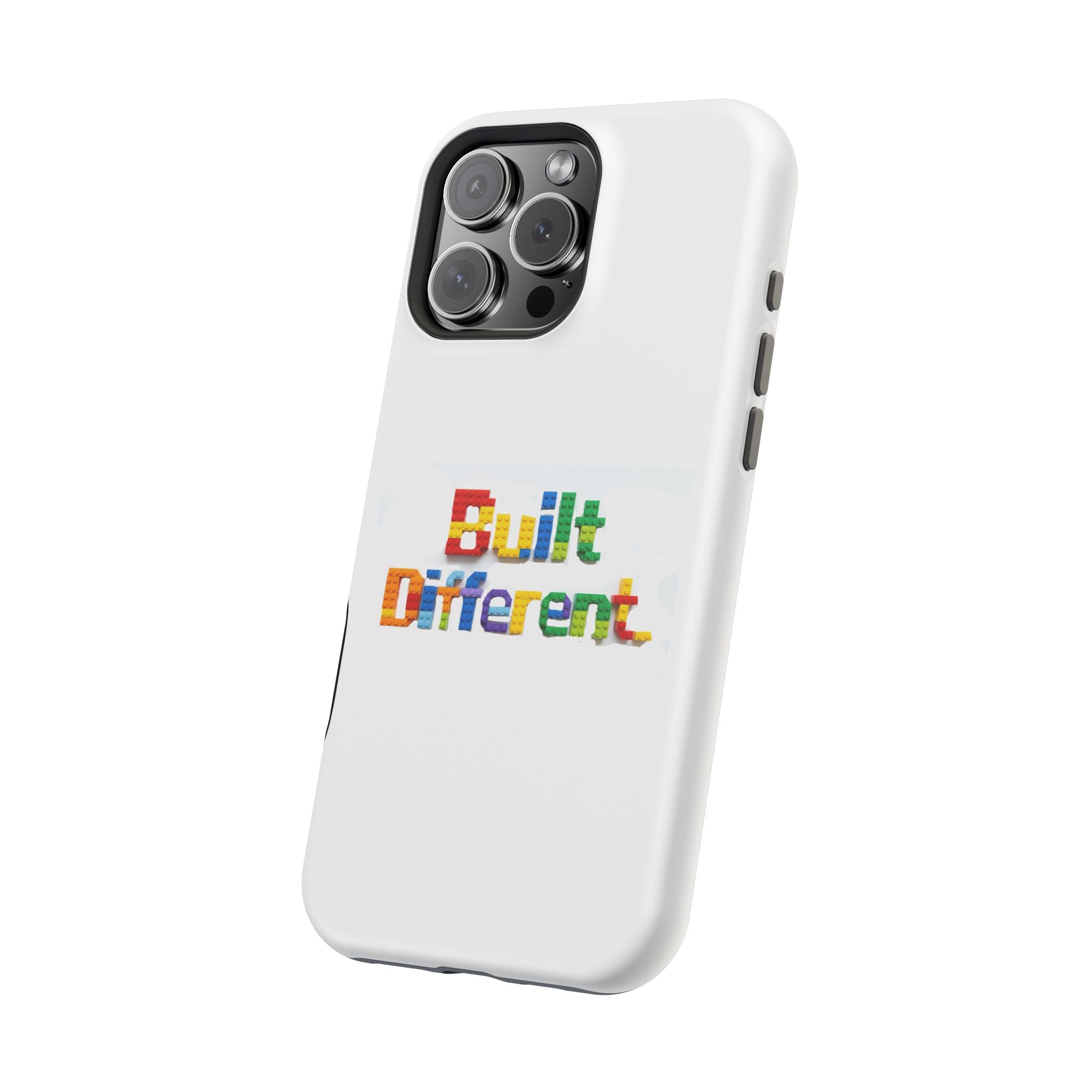 iPhone Case — "Built Different" Color Block Brick Design Magnetic Impact-Resistant Case