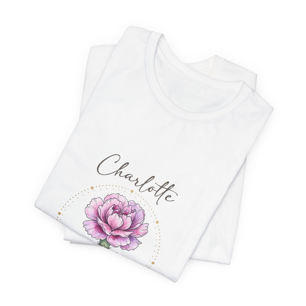January Peony Birth Flower Tee |  personalized name