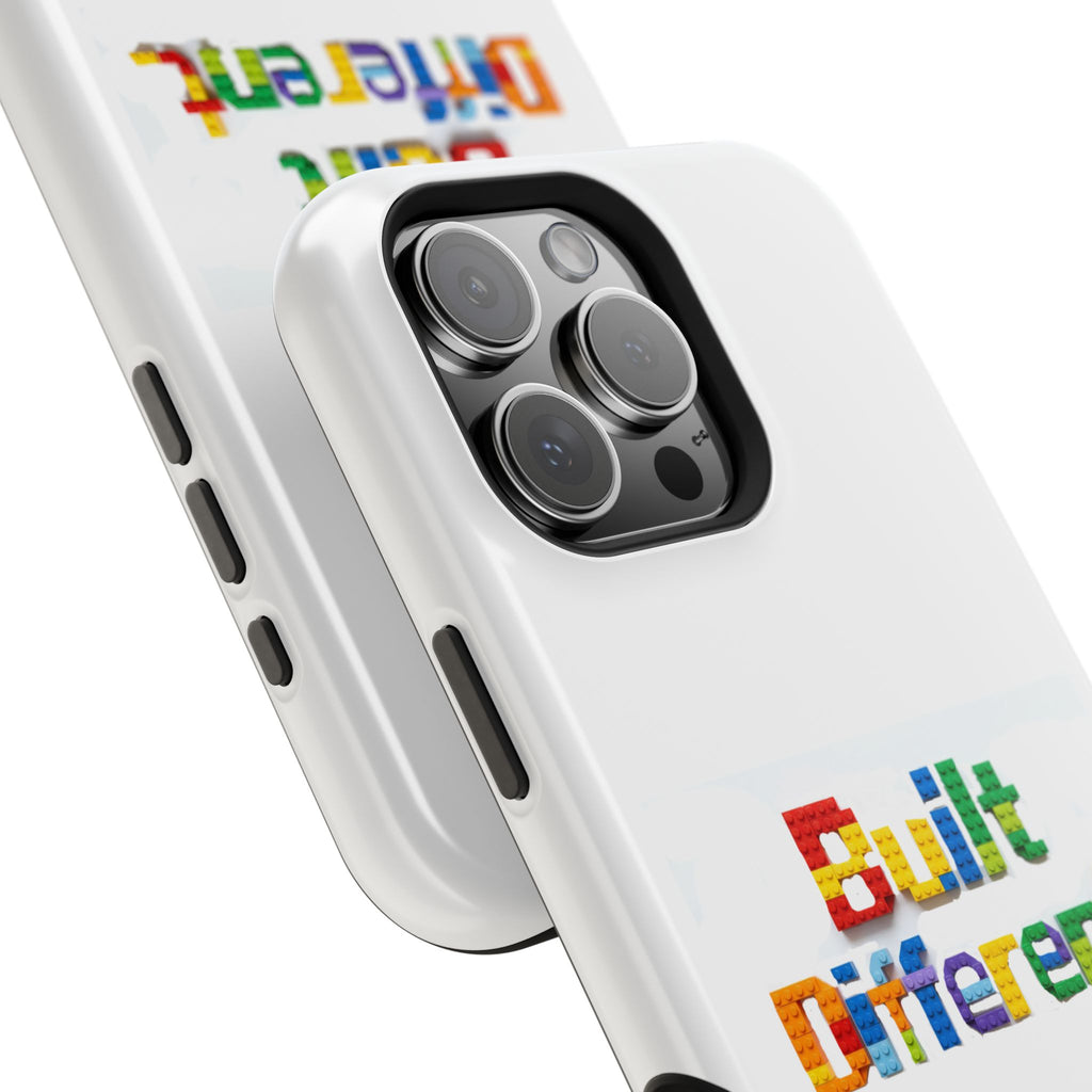 iPhone Case — "Built Different" Color Block Brick Design Magnetic Impact-Resistant Case