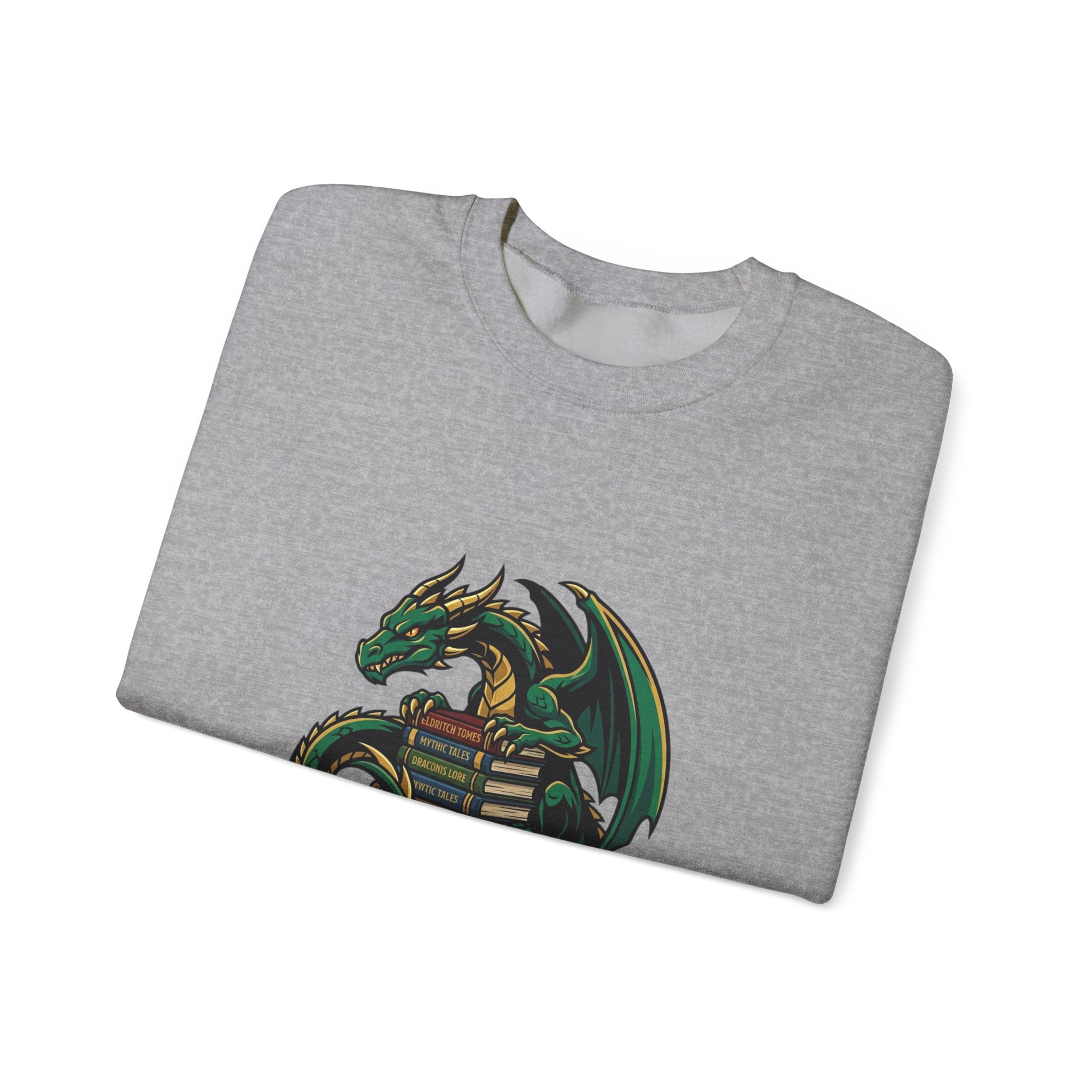 Book Dragon Crewneck Sweatshirt | dragon, fantasy art, mythical creature