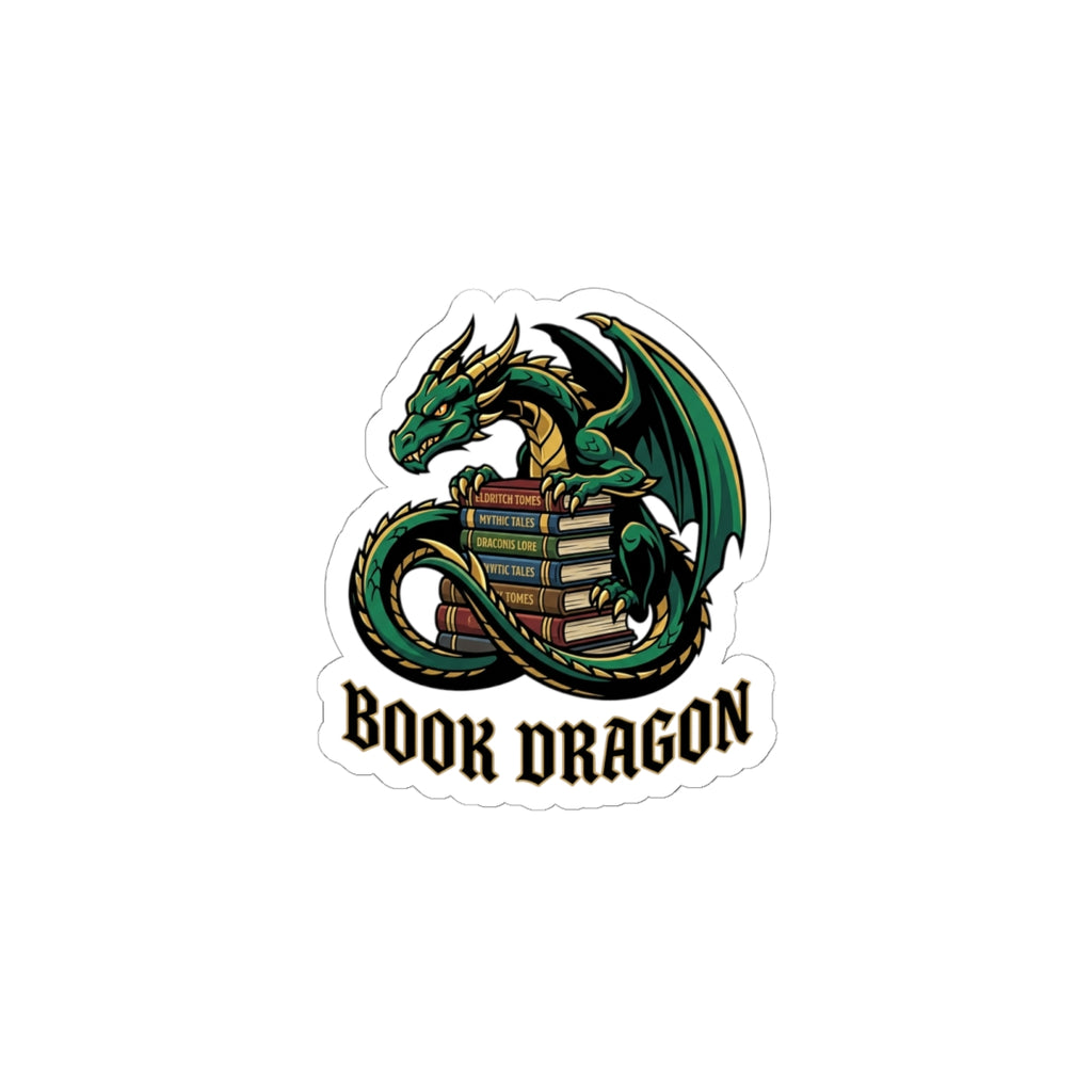 Book Dragon Sticker | dragon, fantasy art, tattoo style