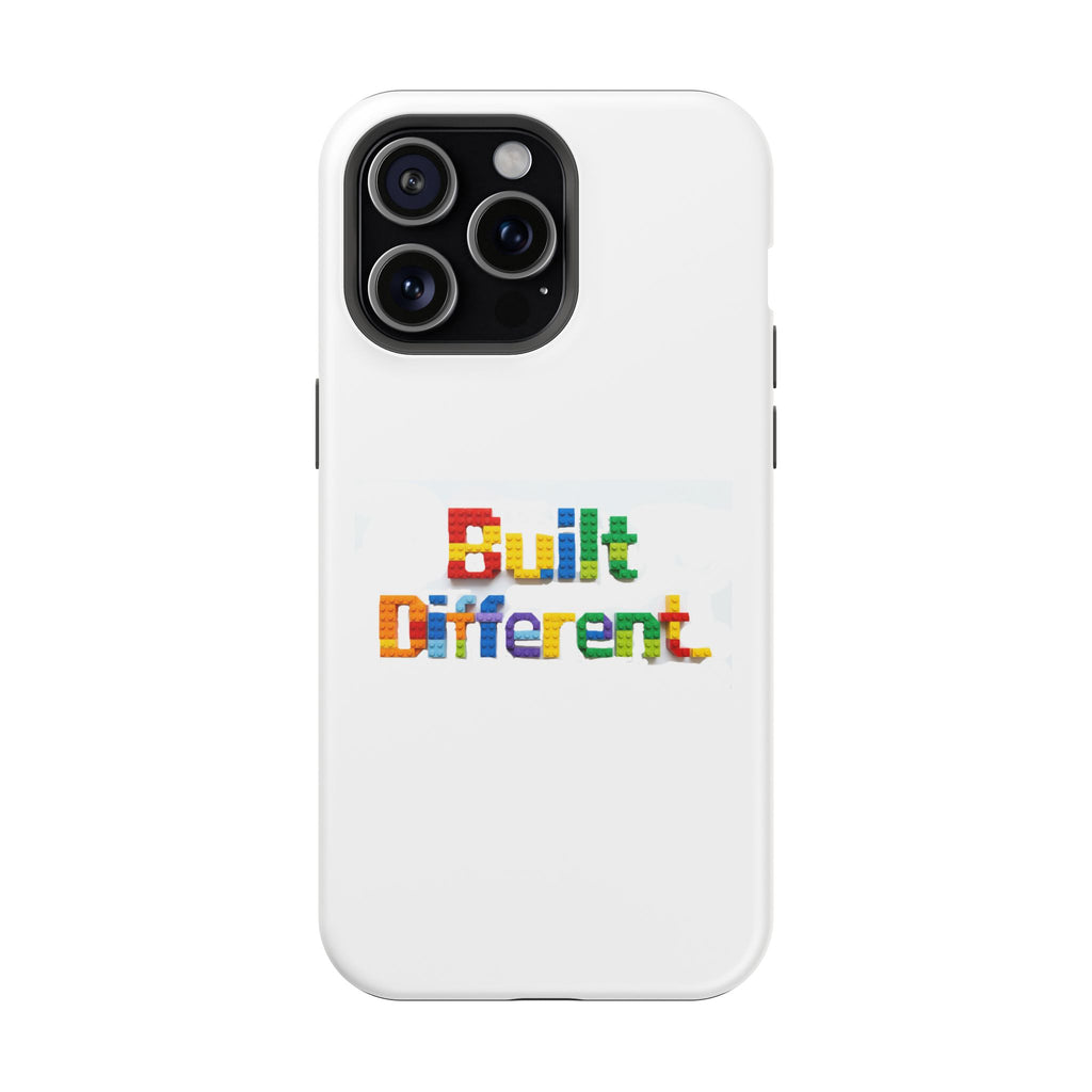 iPhone Case — "Built Different" Color Block Brick Design Magnetic Impact-Resistant Case