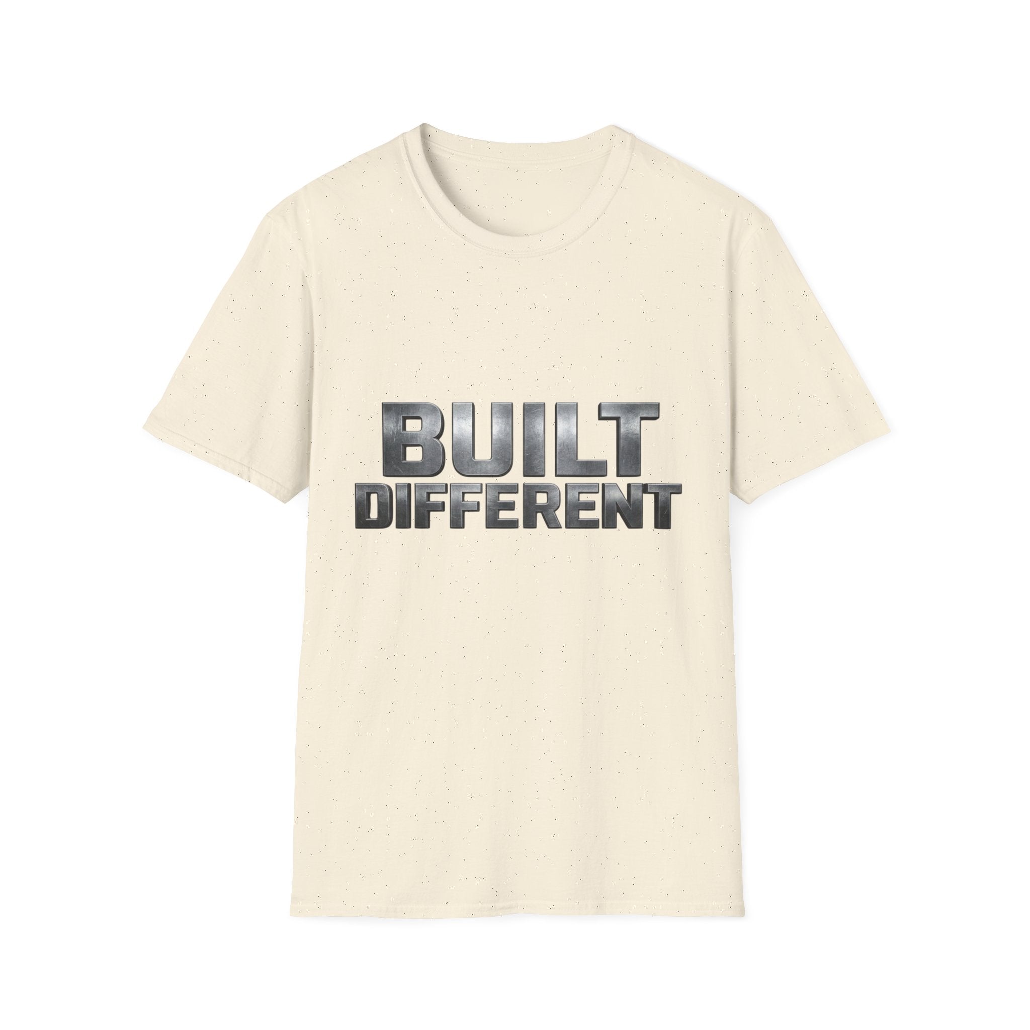 Built Different T-Shirt — Bold Metallic Graphic Tee for Confident, Casual Style
