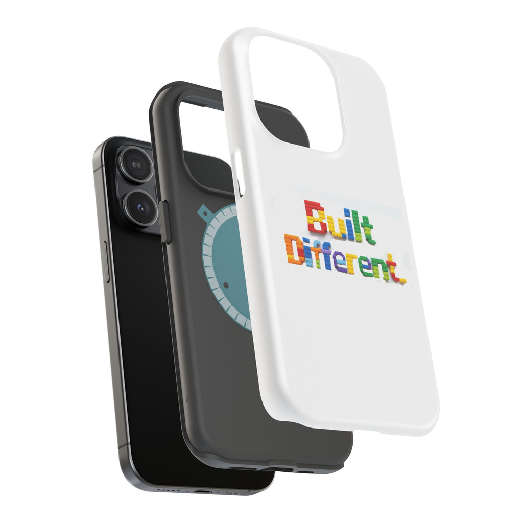 iPhone Case — "Built Different" Color Block Brick Design Magnetic Impact-Resistant Case