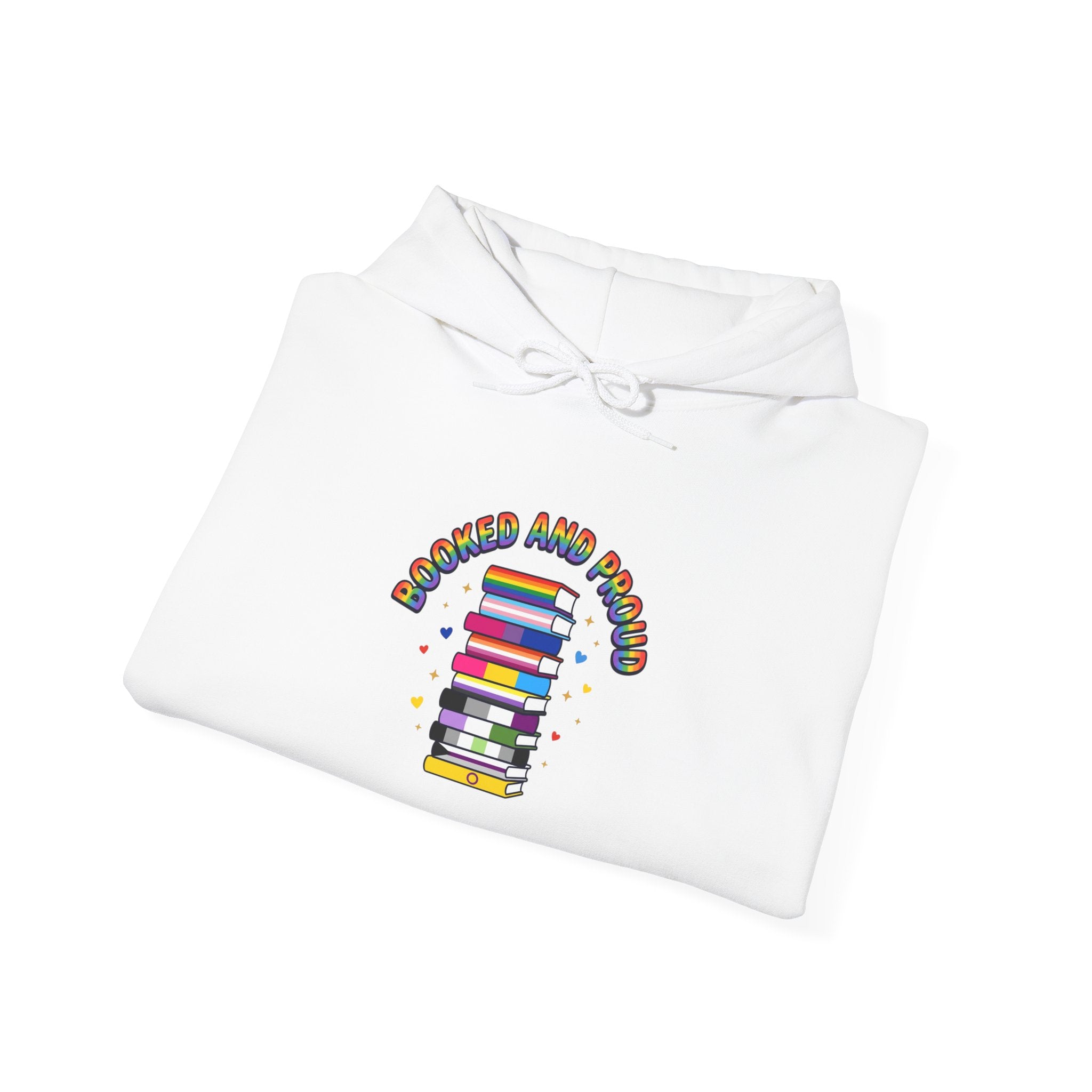Pride Reads Hoodie | LGBTQ+ queer joy, pastel rainbow bookstack