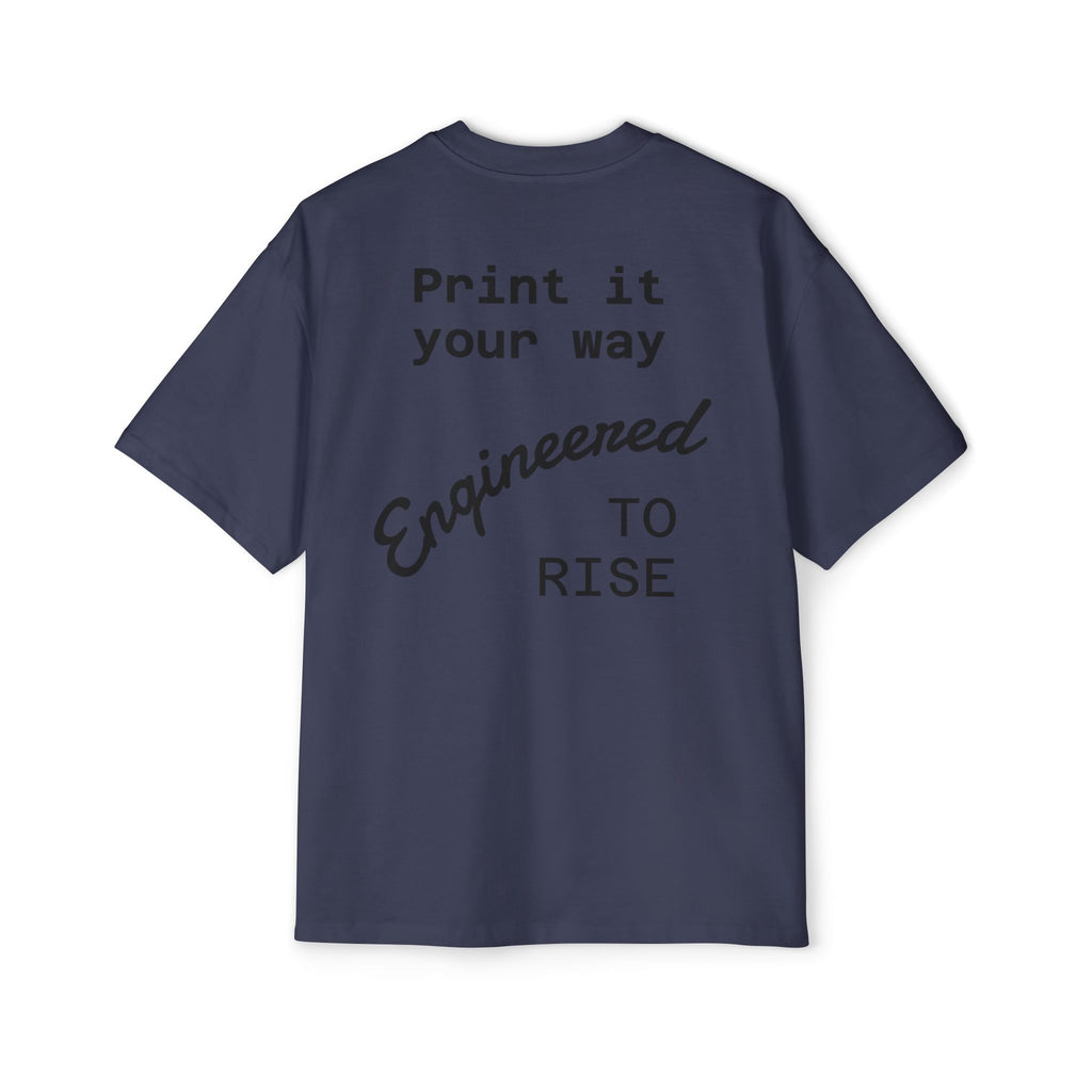 Built Different Metallic Red Logo Tee — Men's Oversized Shirt