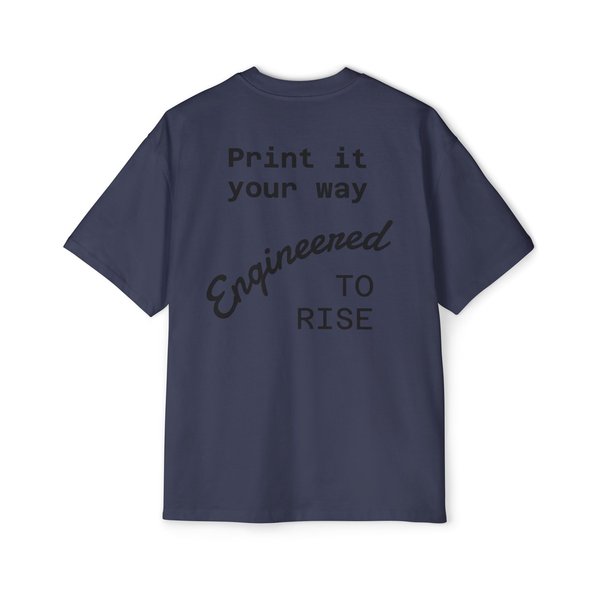 Built Different Metallic Red Logo Tee — Men's Oversized Shirt