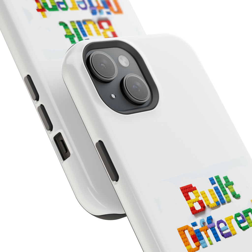 iPhone Case — "Built Different" Color Block Brick Design Magnetic Impact-Resistant Case