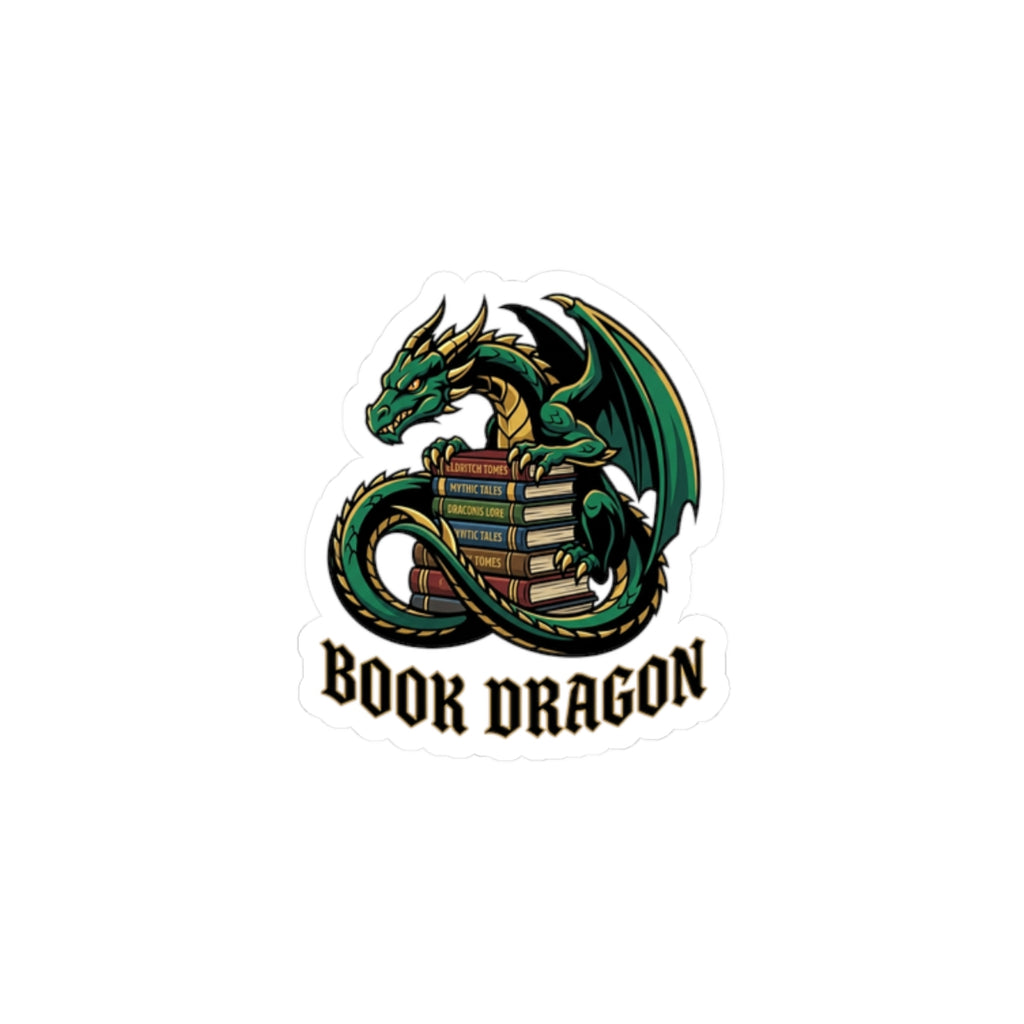 Book Dragon Sticker | dragon, fantasy art, tattoo style