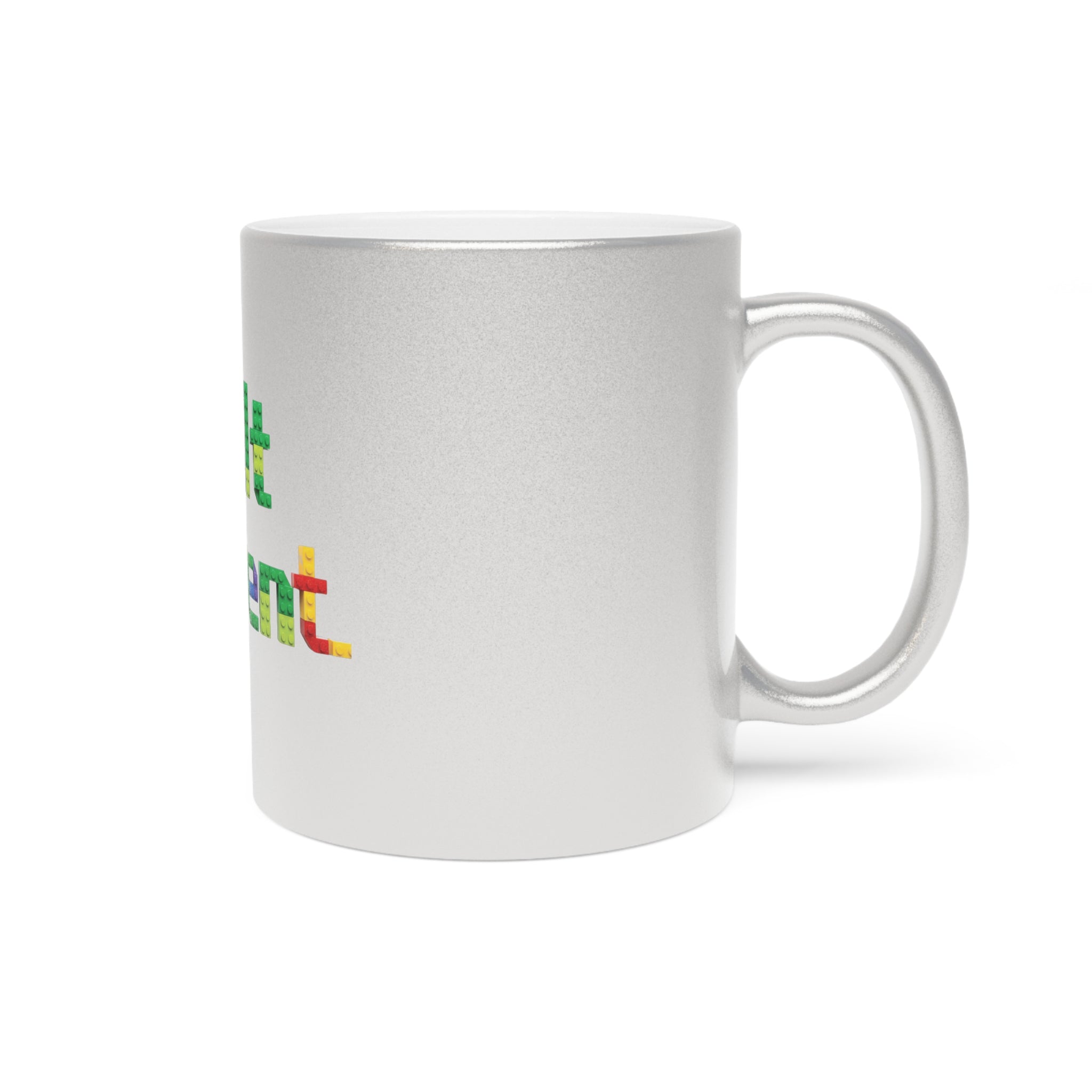 Built Different Metallic Mug — Color Brick Block Design